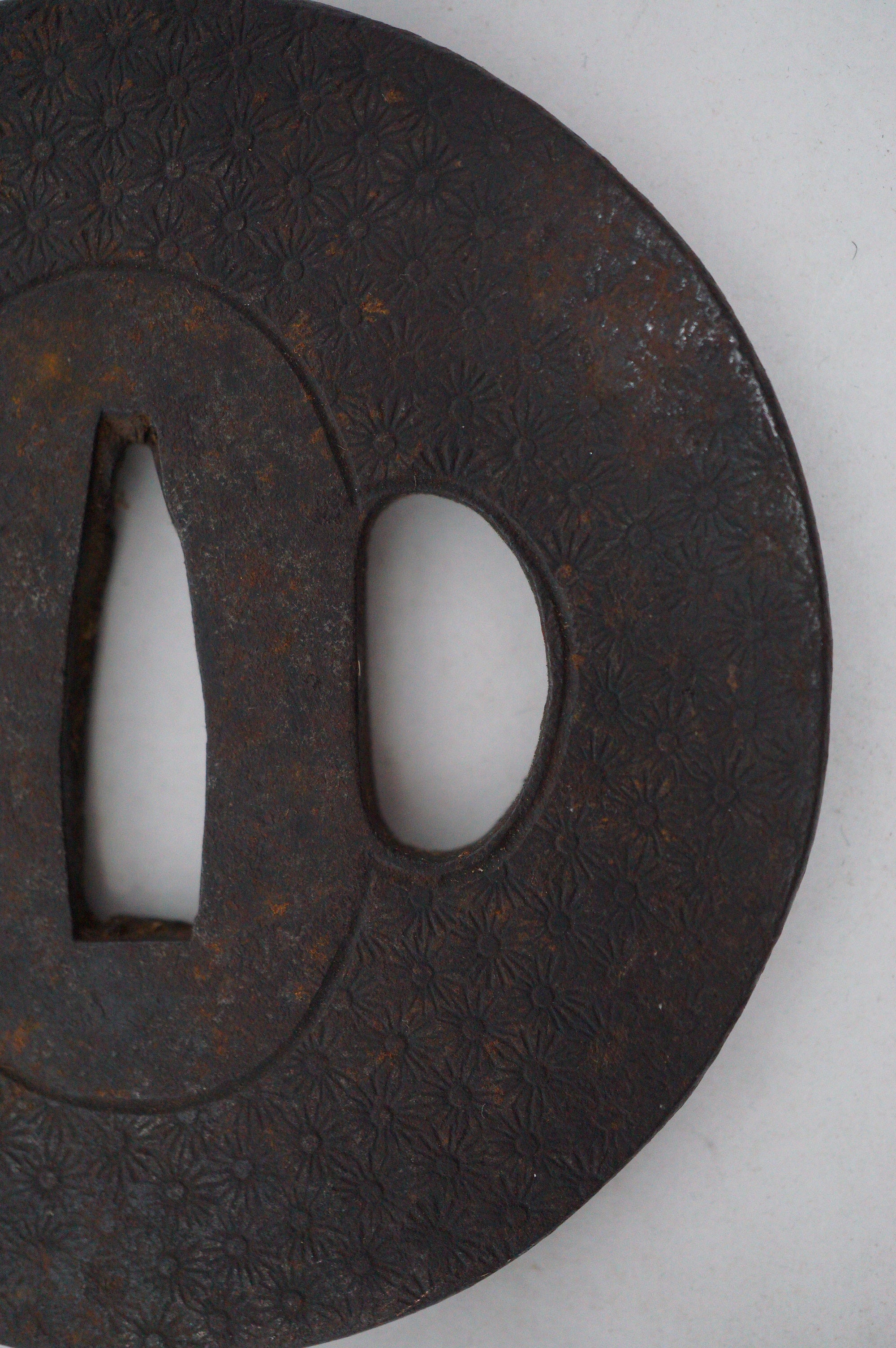Japanese Iron Tsuba Guard for Katana or Wakizashi Sword Cherry Blossom Design from Japan 0228E16