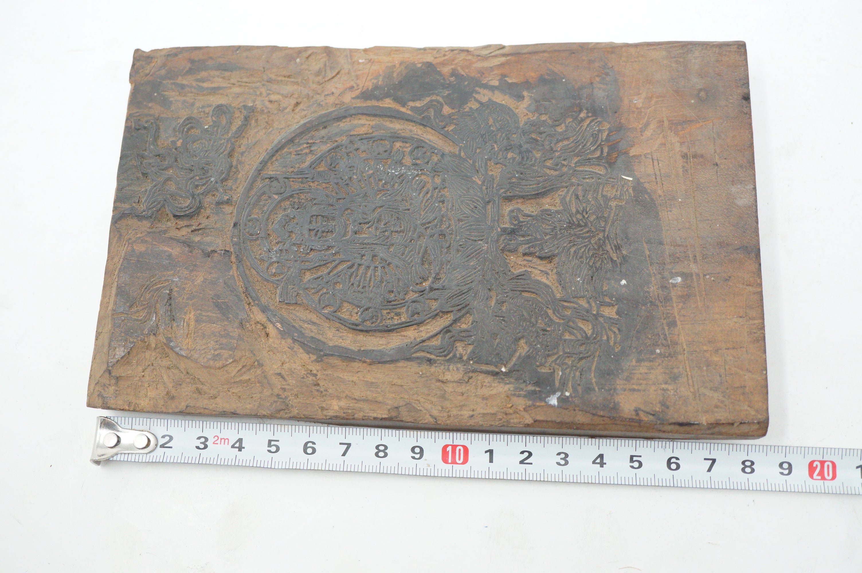 Japanischer Holzschnitt mit feinem Buddha-Bild, antikes Original aus Japan 0902E16