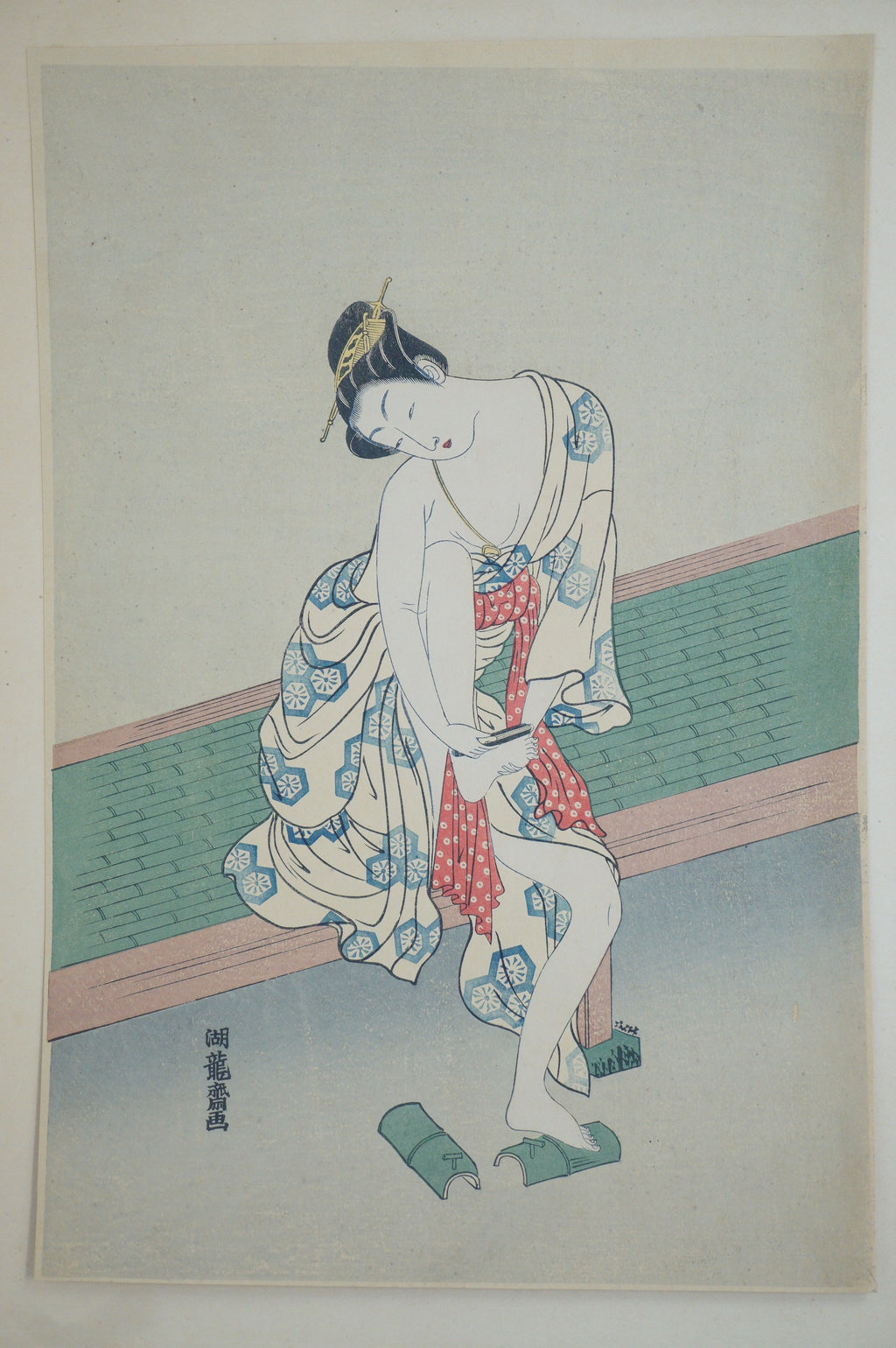 Hochwertiger japanischer Holzschnitt-Nachdruck aus den 1920er-Jahren von Utagawa Kunisada aus Japan 0904E16