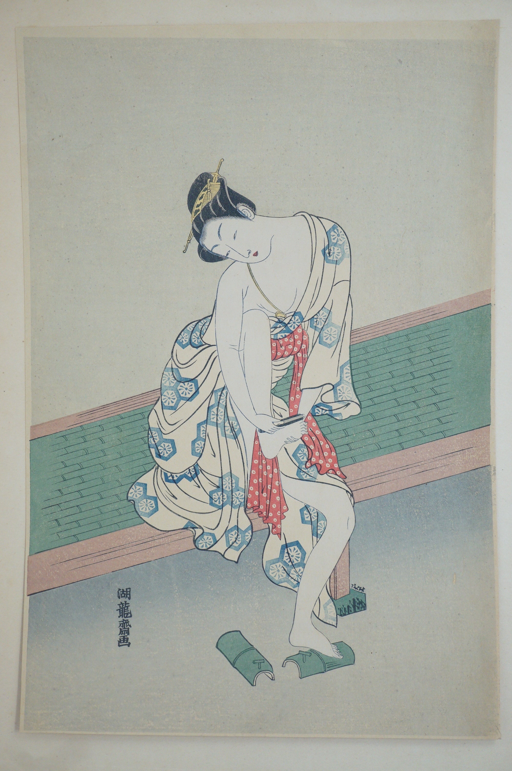 Hochwertiger japanischer Holzschnitt-Nachdruck aus den 1920er-Jahren von Utagawa Kunisada aus Japan 0904E16