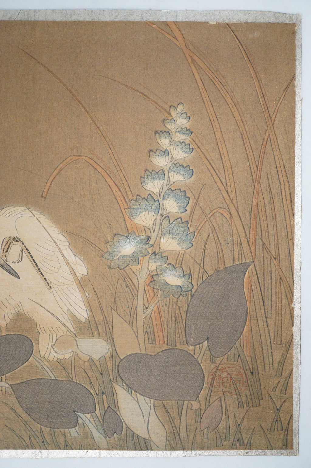 Japanese Woodblock Print -Herons & Aquatic Plants- by Kano Tanyu 0105E17