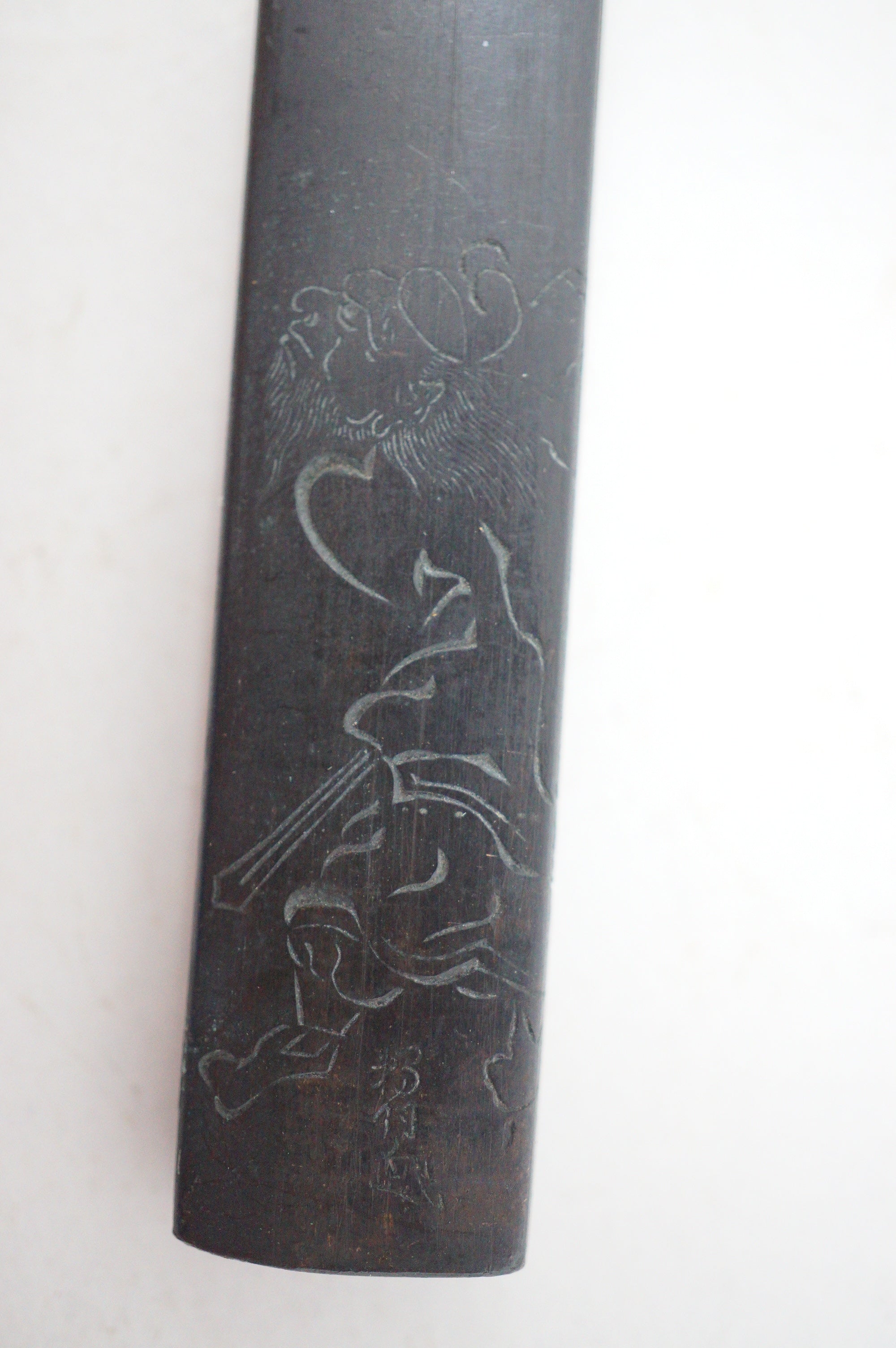 Japanese Kozuka Knife with Signed Handle & fine Images Antique Original from Japan 0901F17