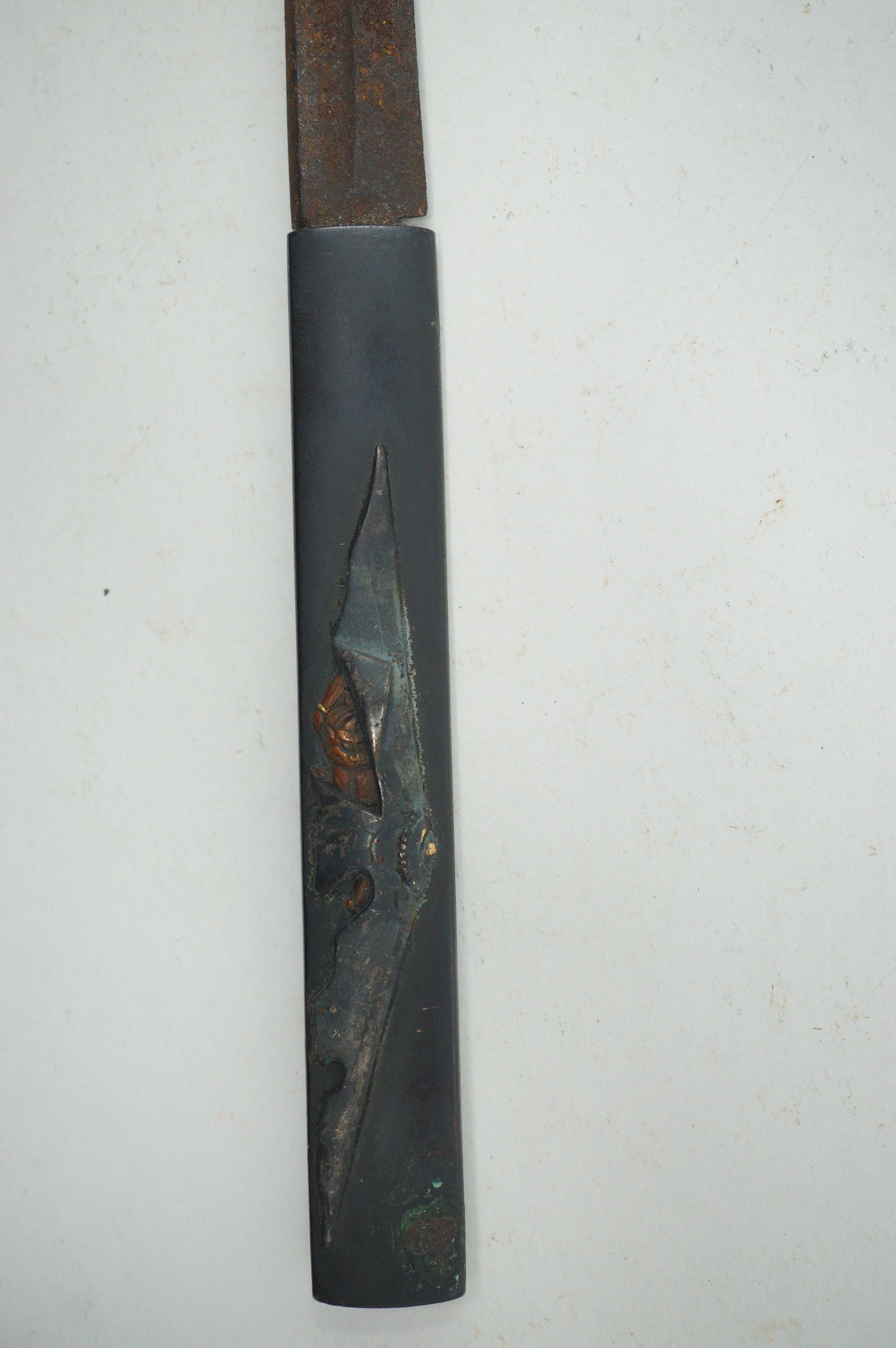 Japanese Kozuka Knife with Signed Handle & fine Images Antique Original from Japan 0901F17