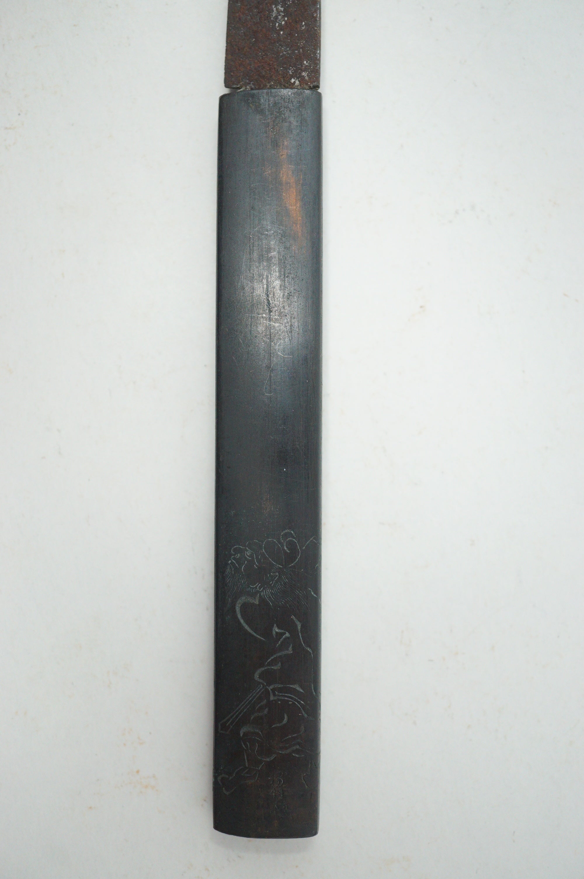 Japanese Kozuka Knife with Signed Handle & fine Images Antique Original from Japan 0901F17