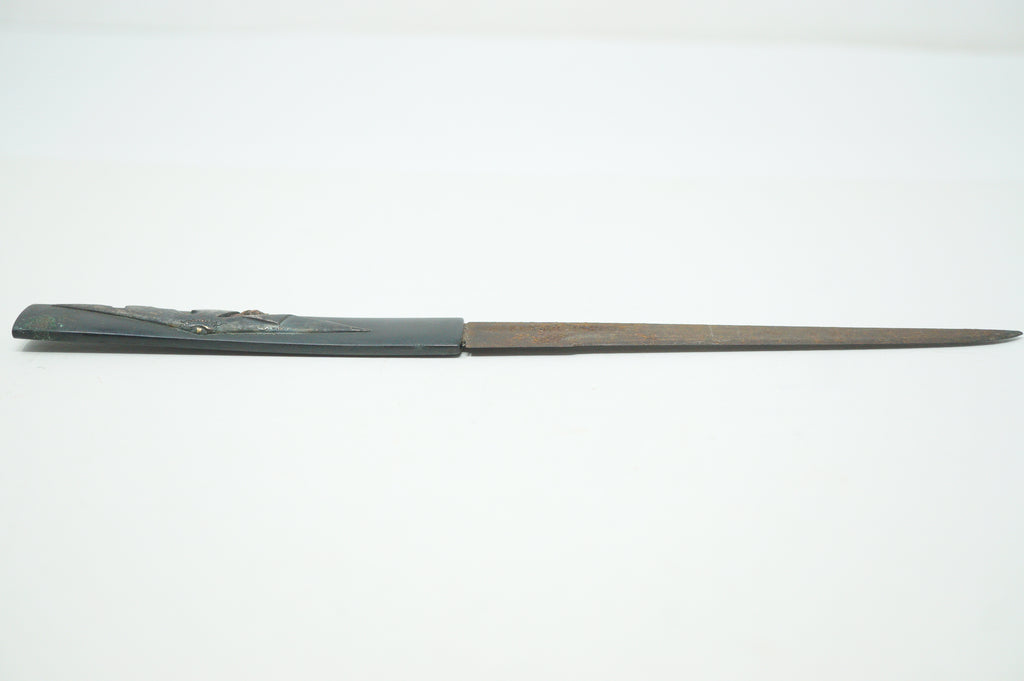 Japanese Kozuka Knife with Signed Handle & fine Images Antique Original from Japan 0901F17