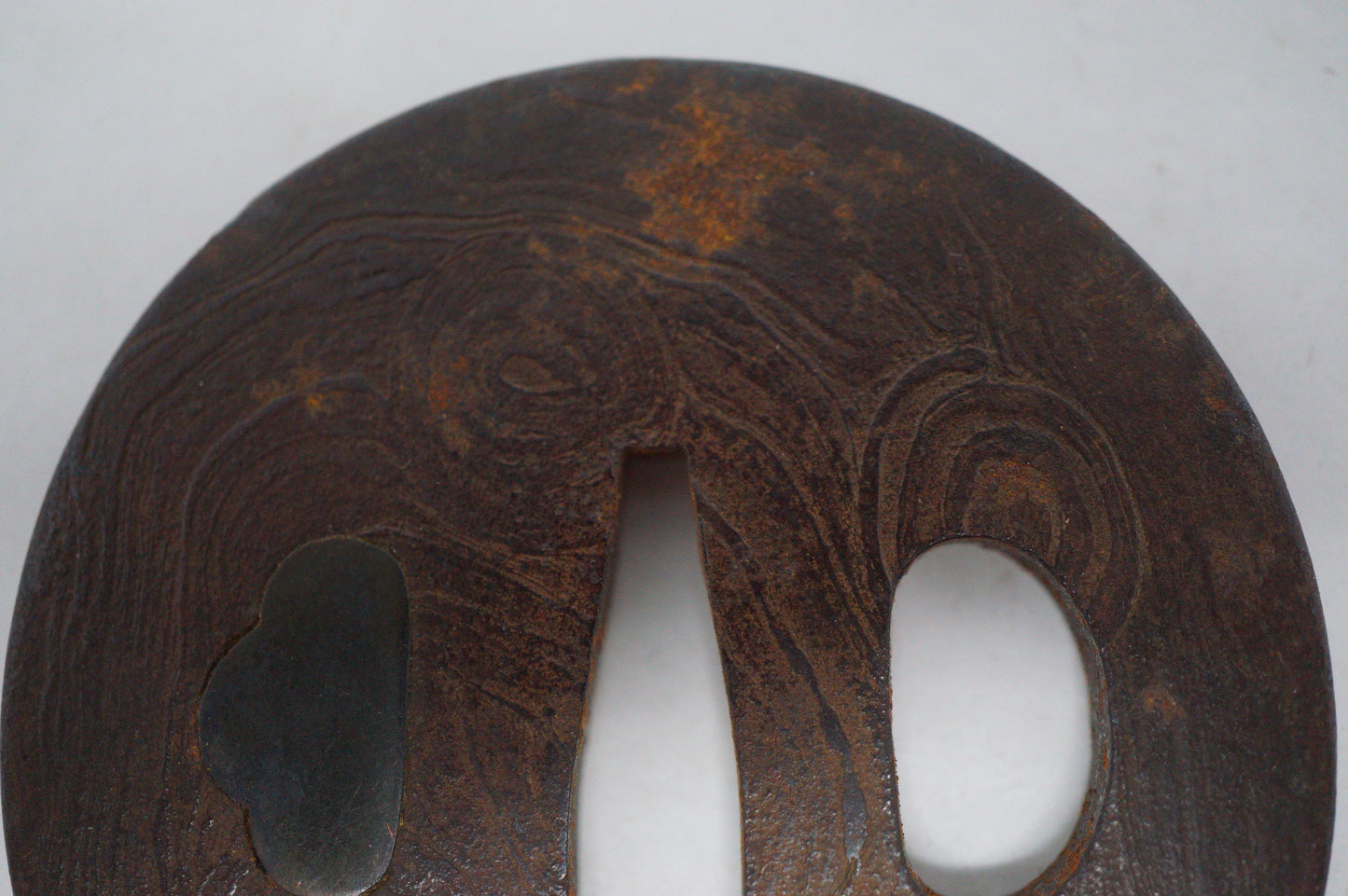 Japanese Iron Tsuba Guard for Katana or Wakizashi Sword Wooden-Design from Japan 0228E17