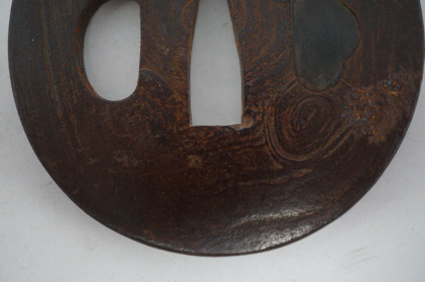 Japanese Iron Tsuba Guard for Katana or Wakizashi Sword Wooden-Design from Japan 0228E17