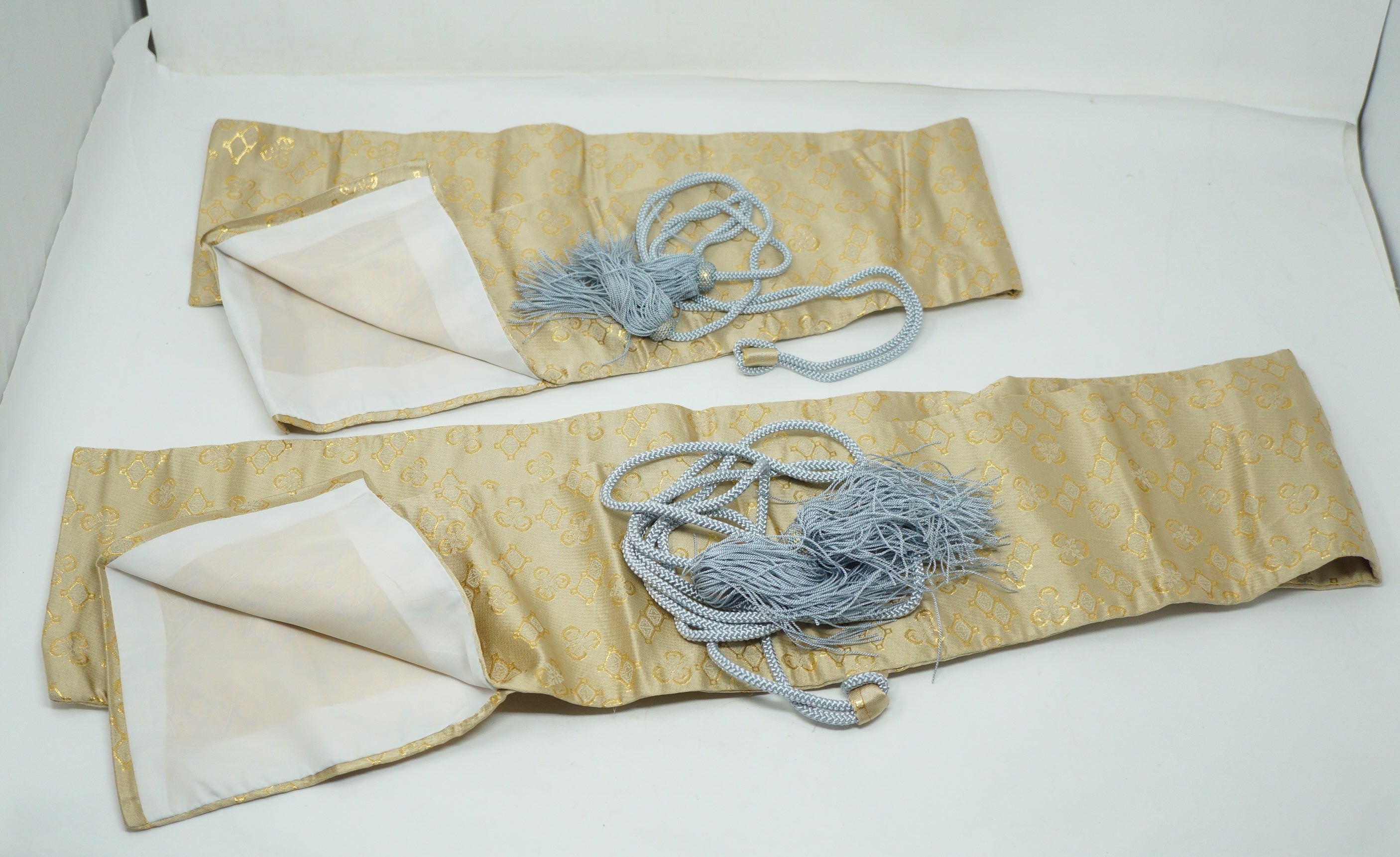 Japanese Katana & Wakizashi Sword Bag Set Silk in Good Condition 1201F17