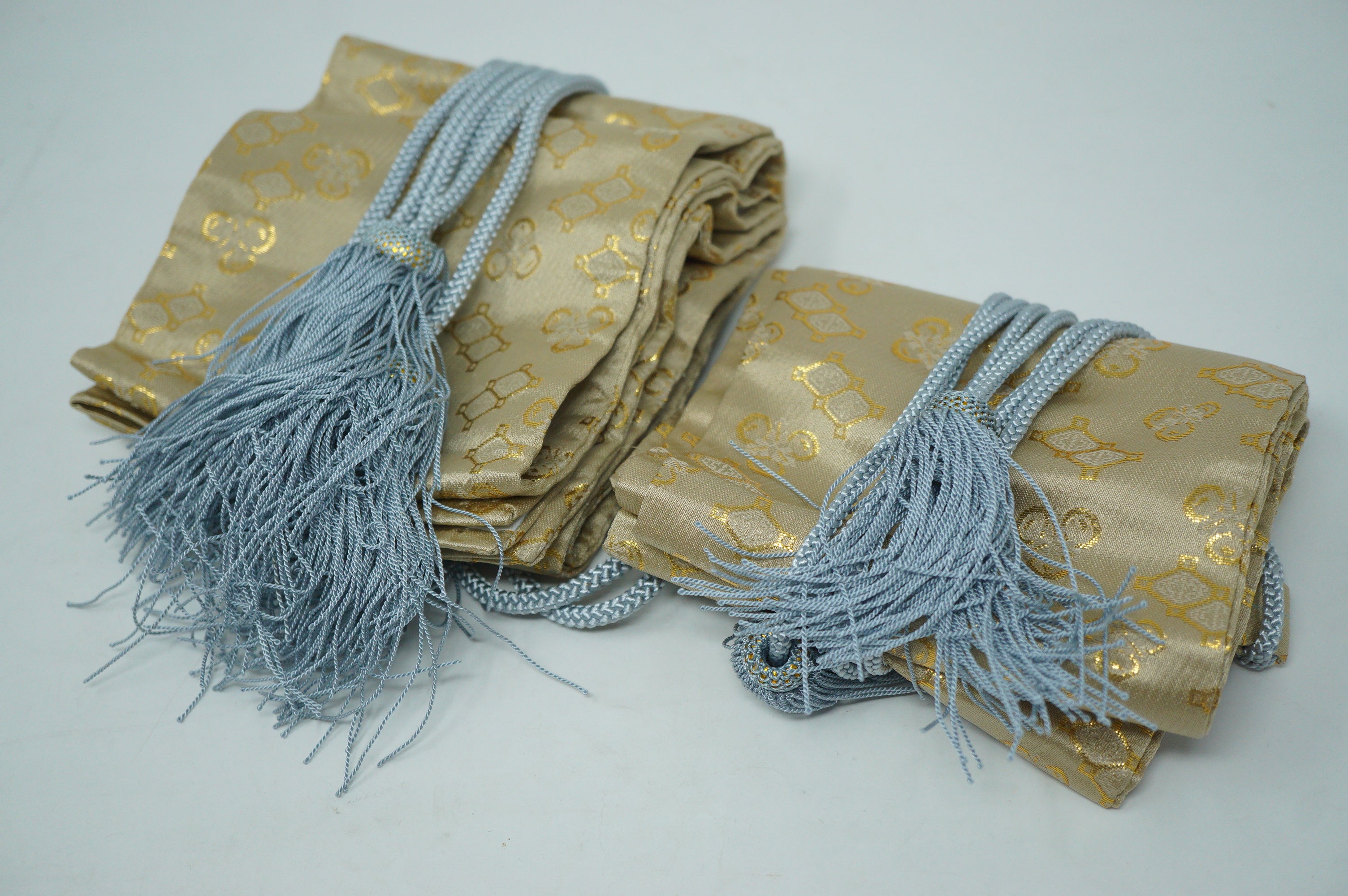 Japanese Katana & Wakizashi Sword Bag Set Silk in Good Condition 1201F17