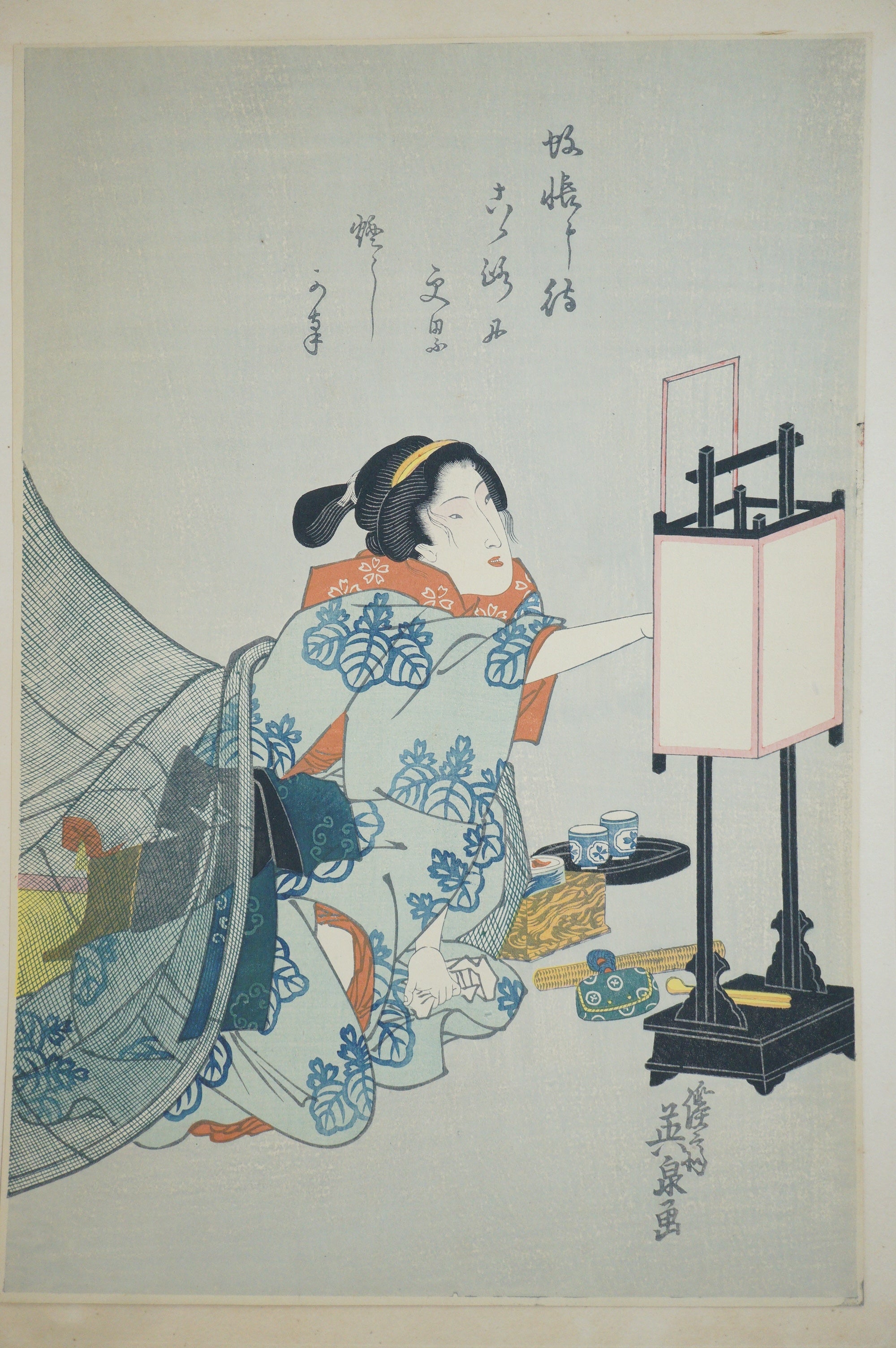 Hochwertiger japanischer Holzschnitt-Nachdruck aus den 1920er Jahren von Keisai Eisen aus Japan 0904E17