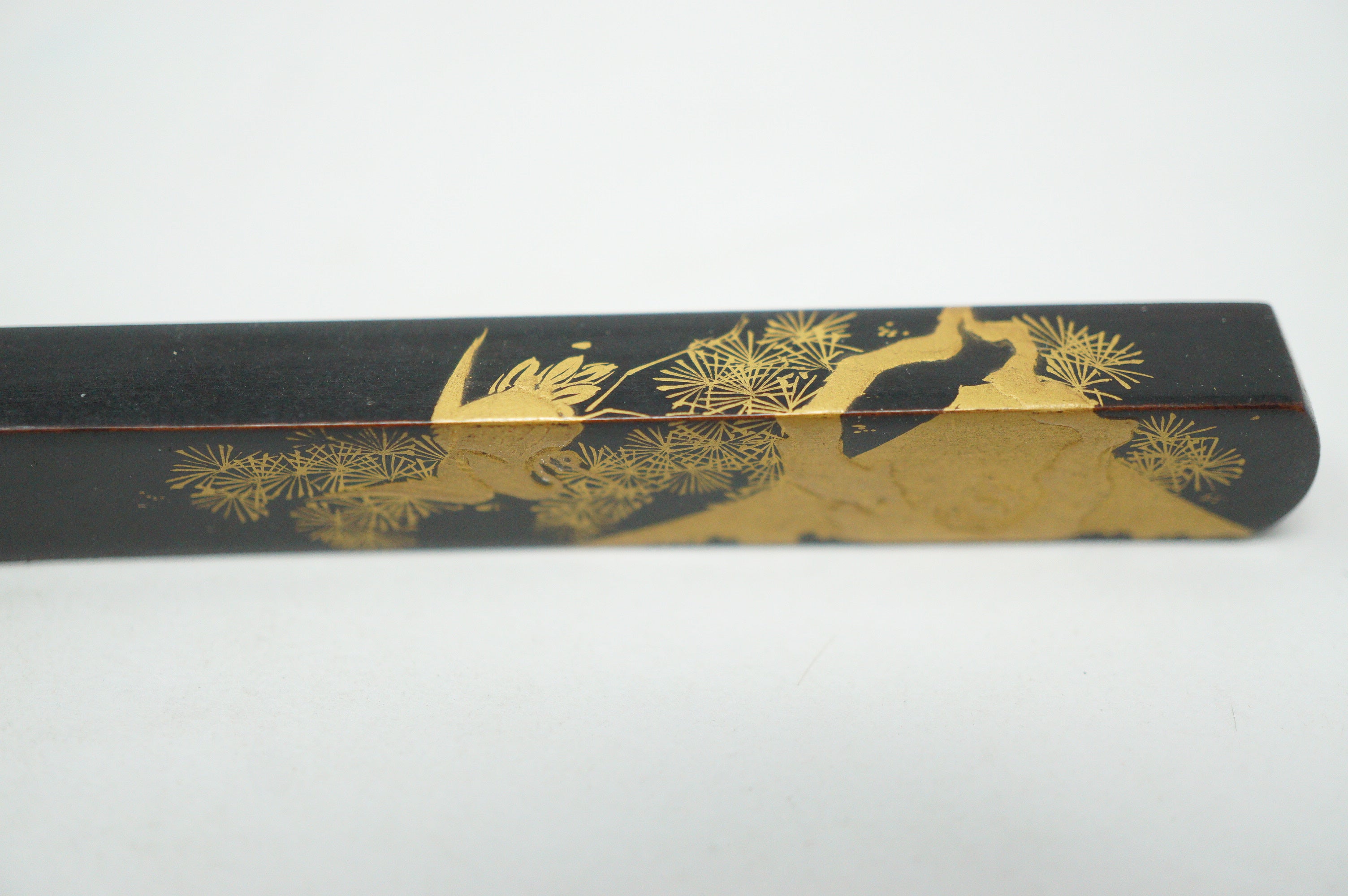 Japanese Vintage Hair Accessory Set Pin & Comb Signed with Maki-e Lacquer 1101D17