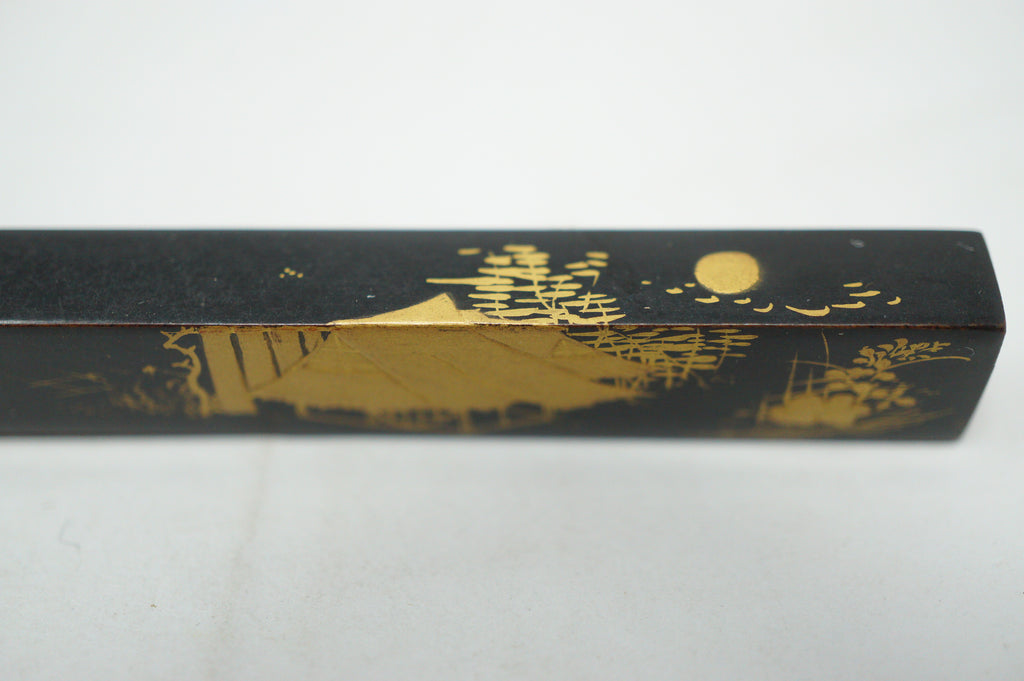 Japanese Vintage Hair Accessory Set Pin & Comb Signed with Maki-e Lacquer 1101D17