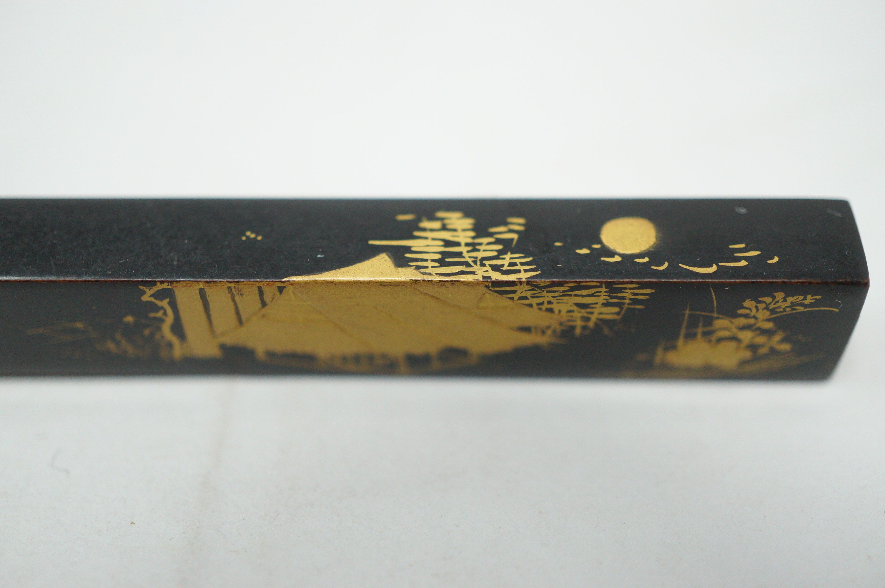 Japanese Vintage Hair Accessory Set Pin & Comb Signed with Maki-e Lacquer 1101D17