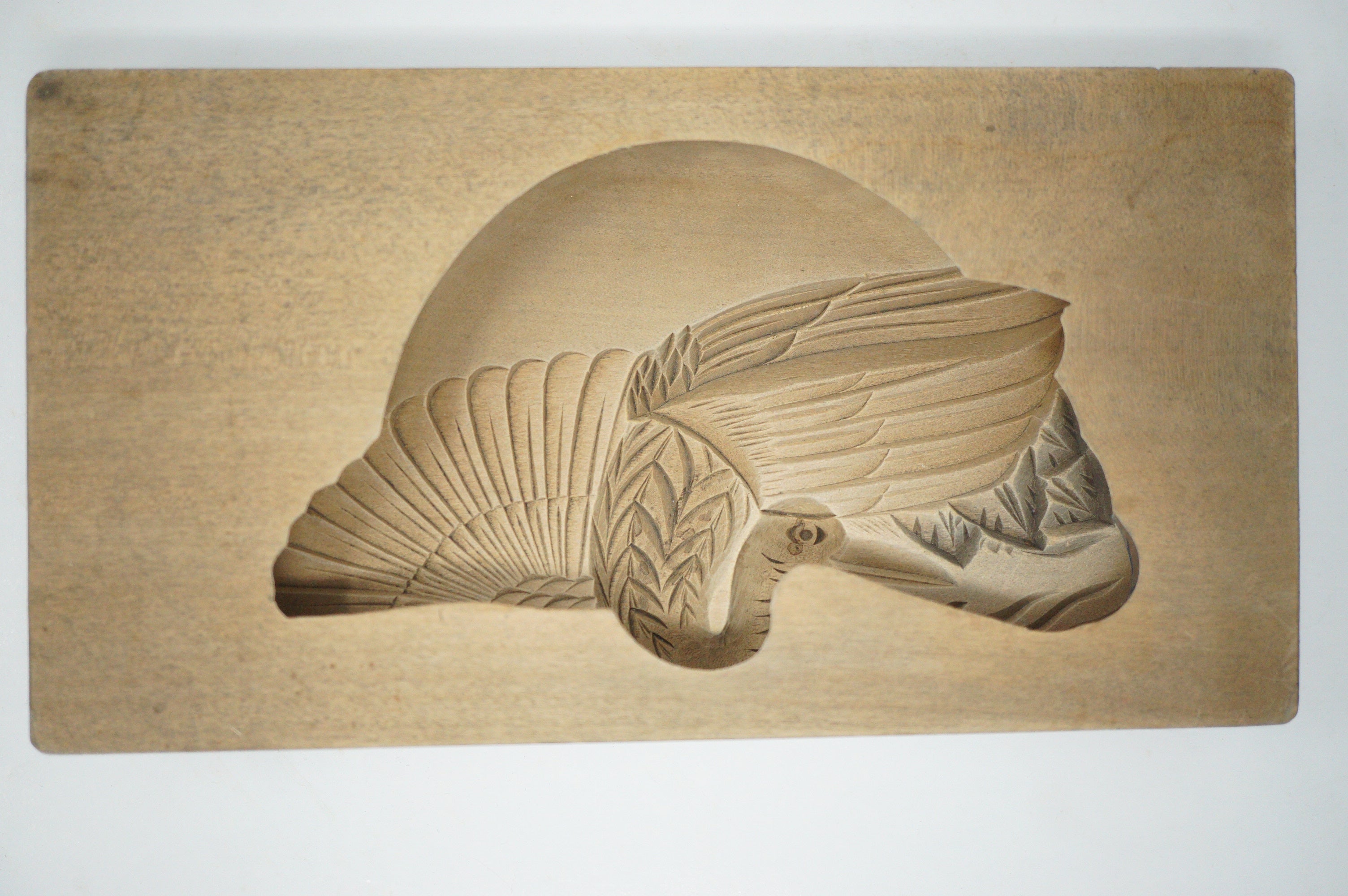 Vintage Kashigata Cake Mold - Crane and Sun Design 0612D17