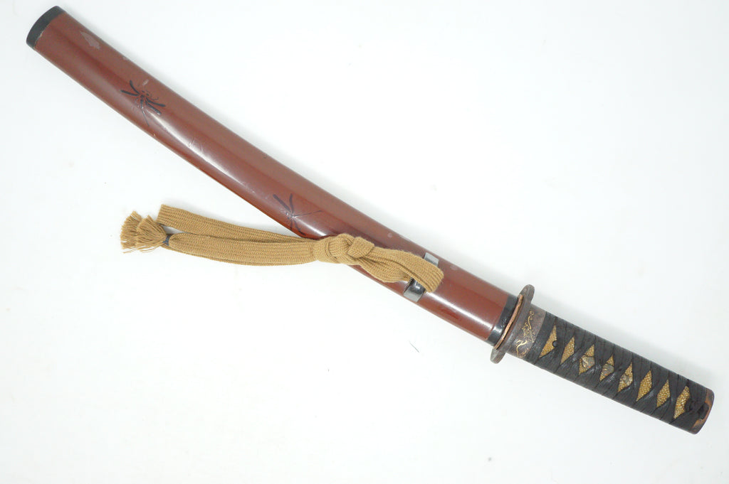 Stunning Wakizashi Sword with wooden Blade & all Accessories Antique Original from Japan 0630D18