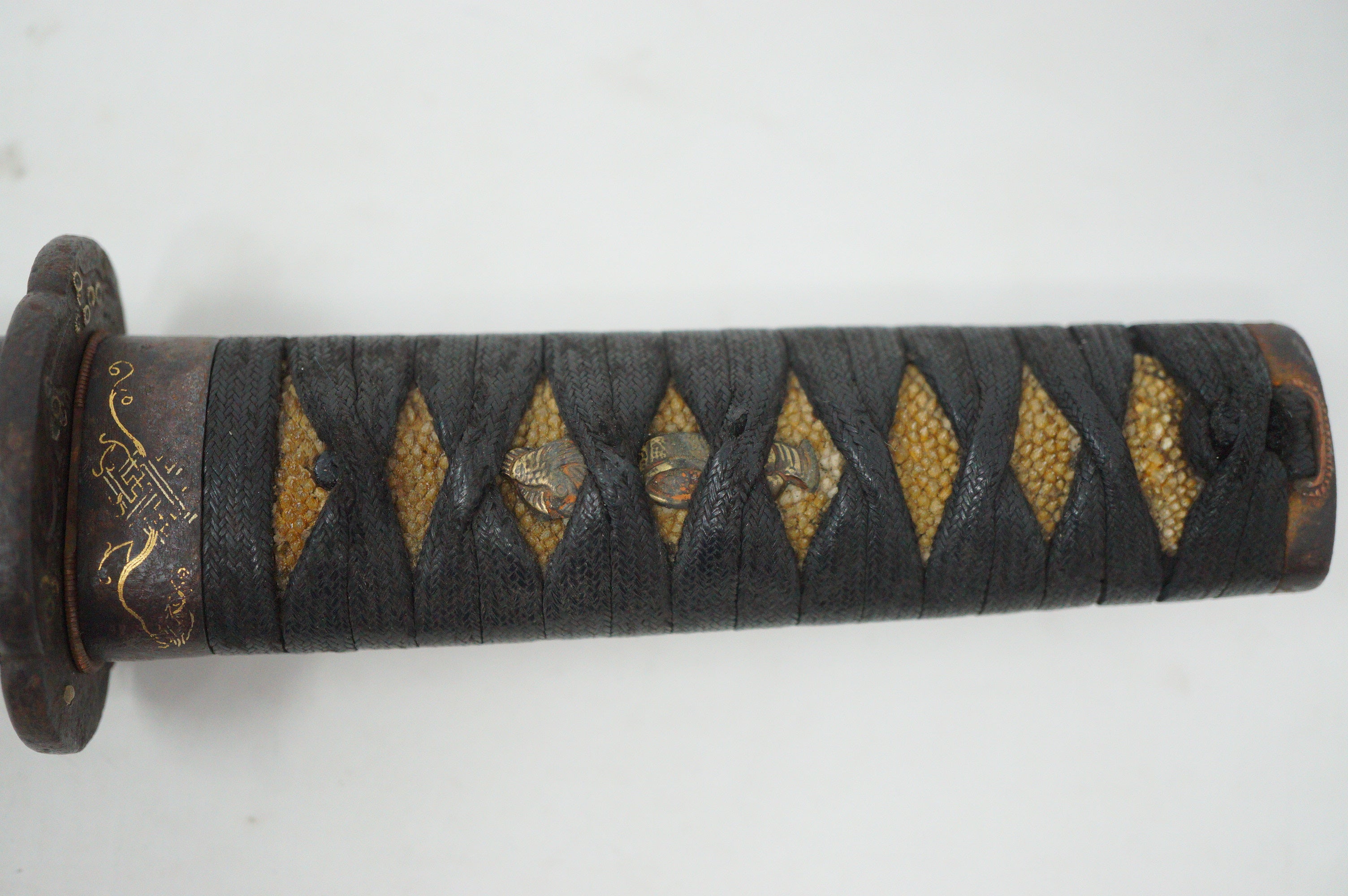 Stunning Wakizashi Sword with wooden Blade & all Accessories Antique Original from Japan 0630D18