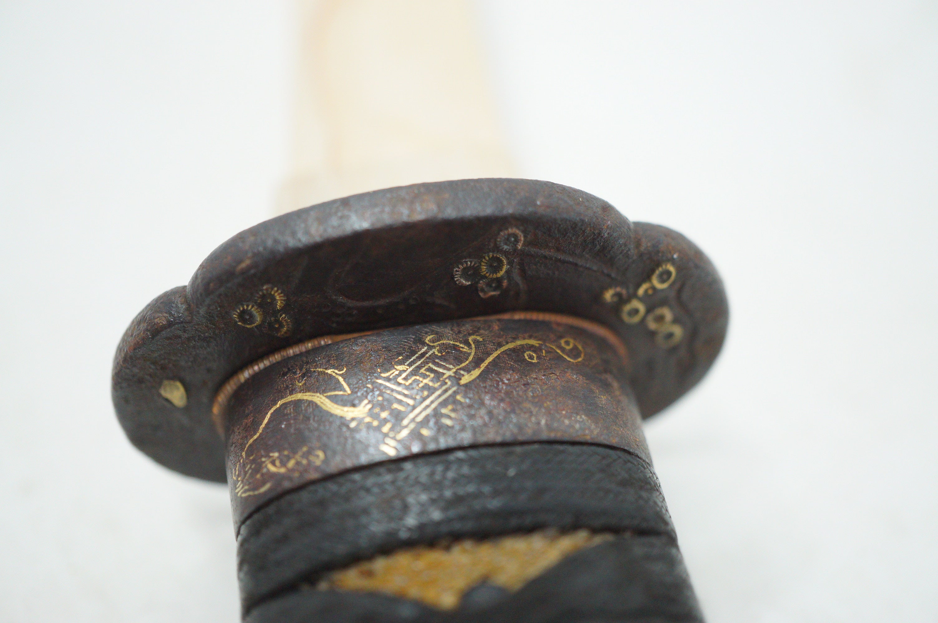 Stunning Wakizashi Sword with wooden Blade & all Accessories Antique Original from Japan 0630D18