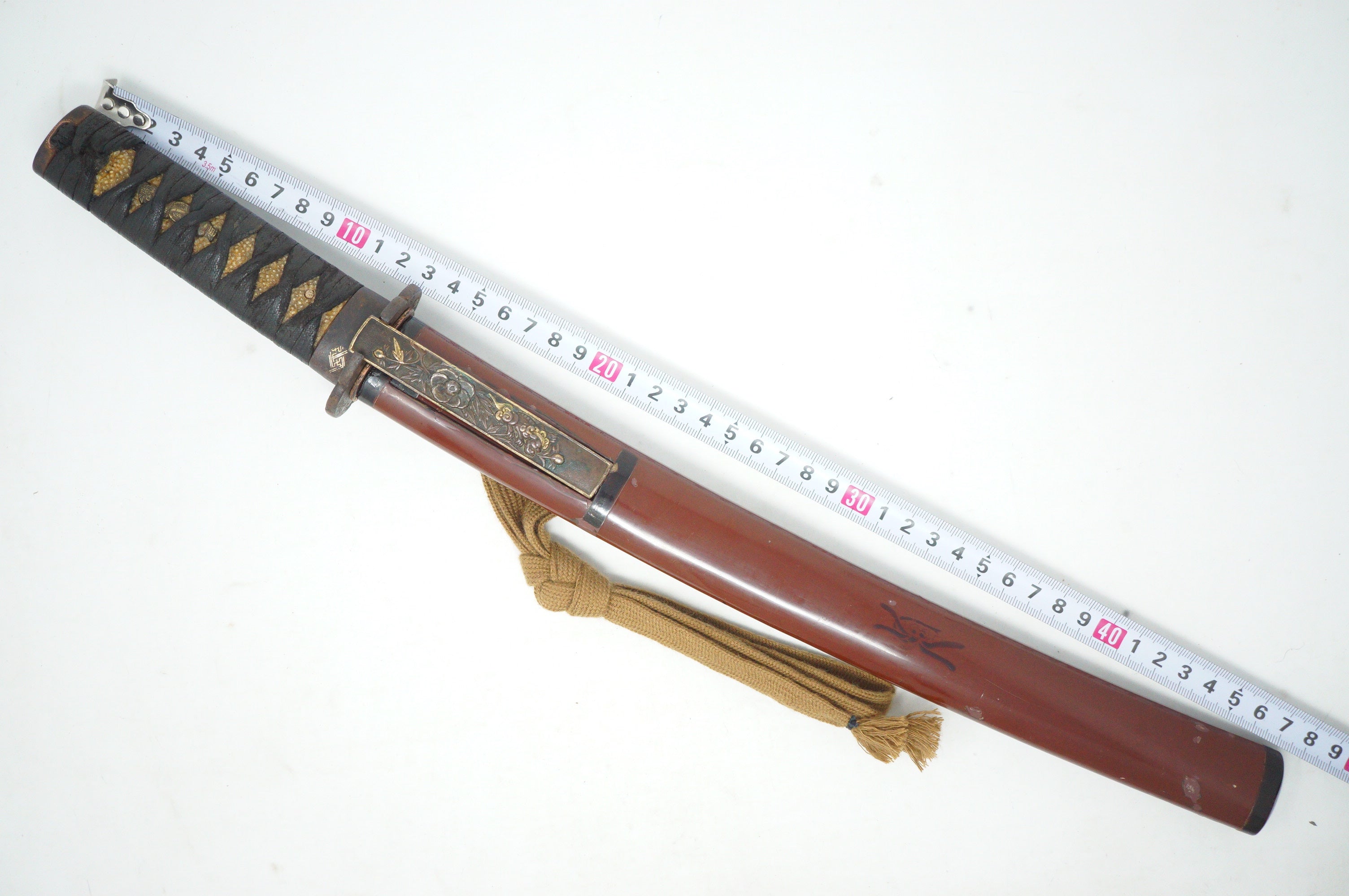 Stunning Wakizashi Sword with wooden Blade & all Accessories Antique Original from Japan 0630D18