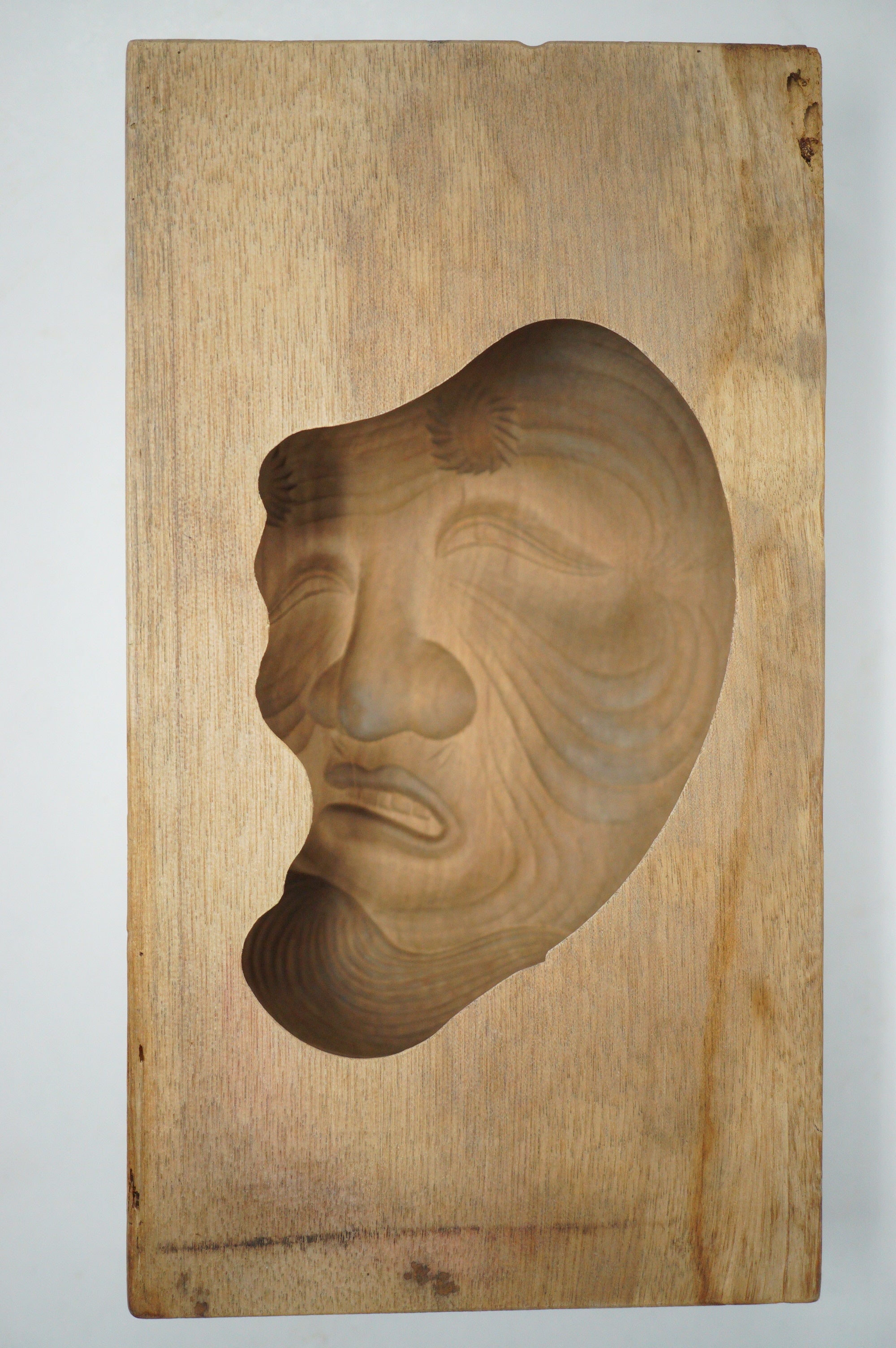 Vintage Kashigata Cake Mold - Hakushiki-jo Noh Mask Design 0612D18