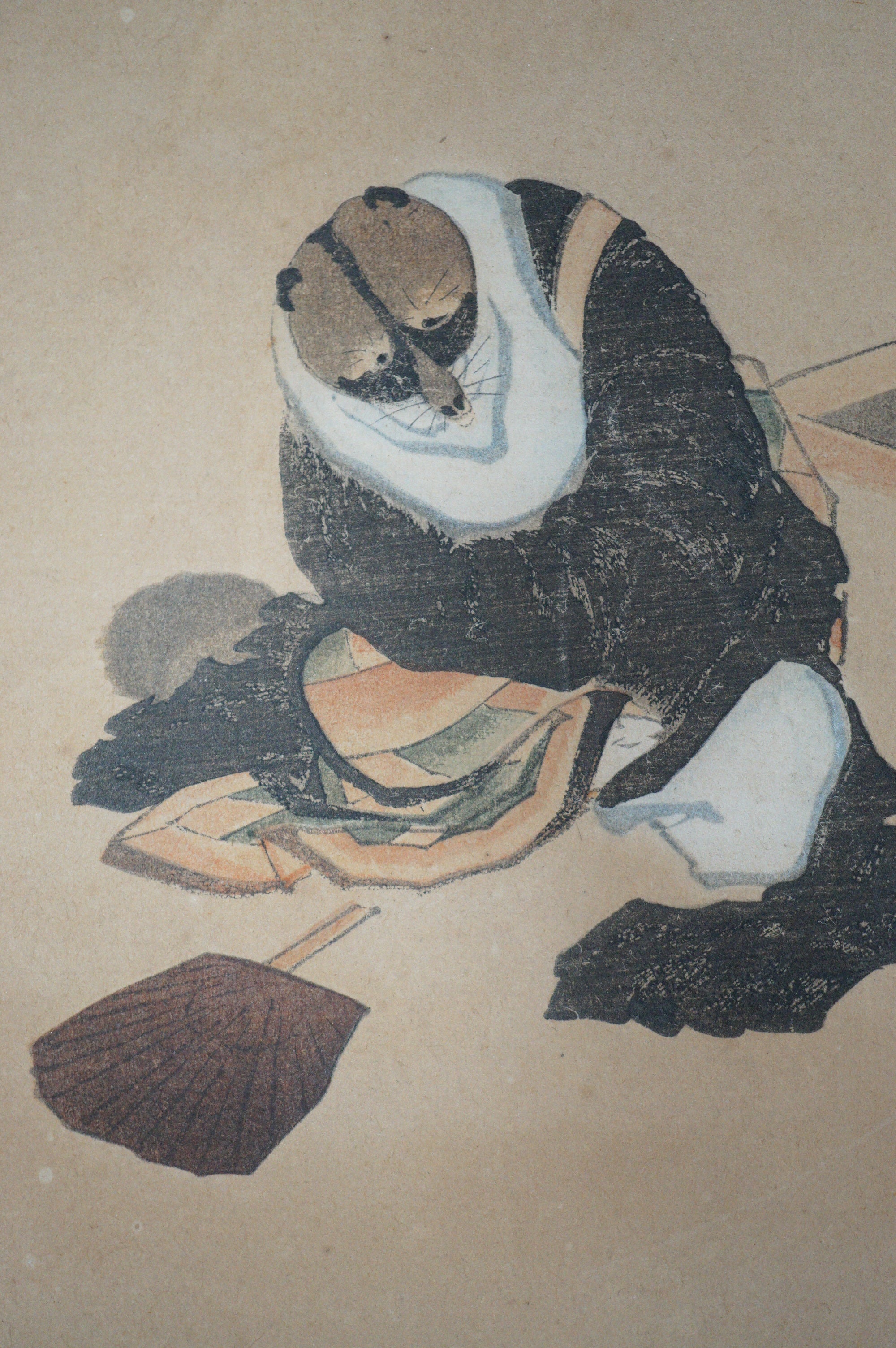 Japanese Woodblock Print -Raccoon- by Katsushika Hokusai from Japan 0105E19