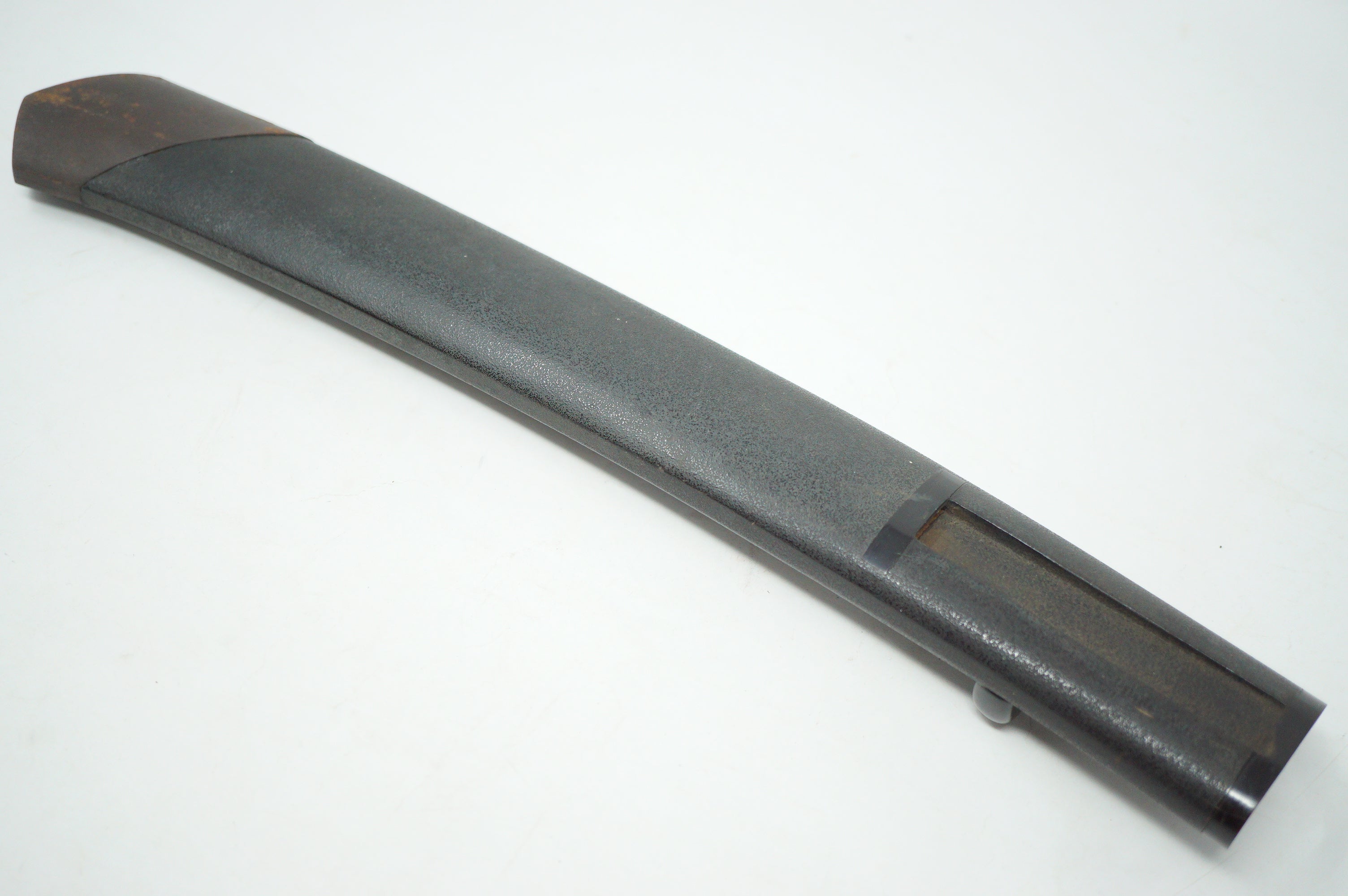 Japanische Dolchscheide Saya Antik Original mit schwerer Eisenspitze aus Japan 0228F19
