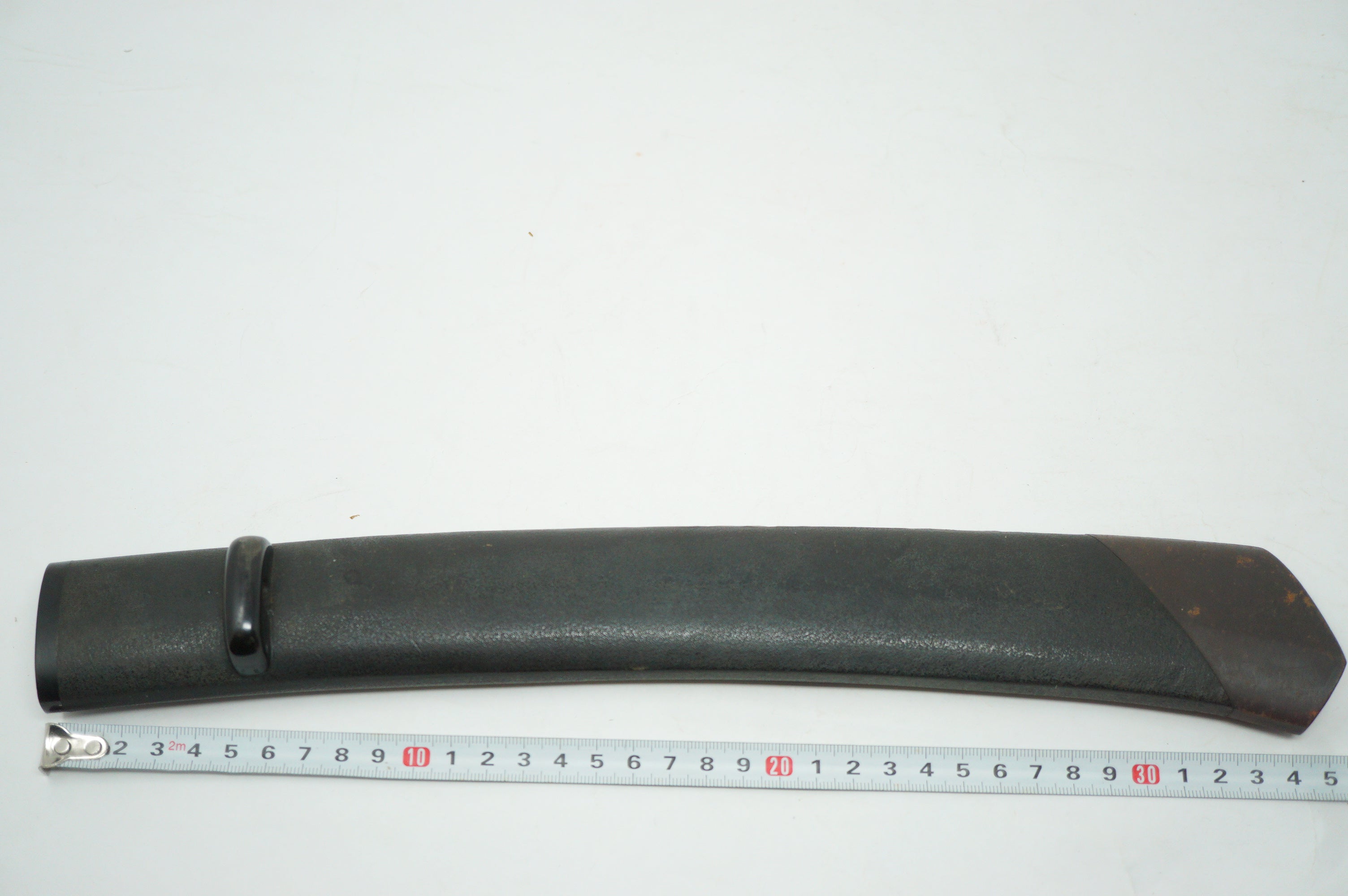 Japanische Dolchscheide Saya Antik Original mit schwerer Eisenspitze aus Japan 0228F19