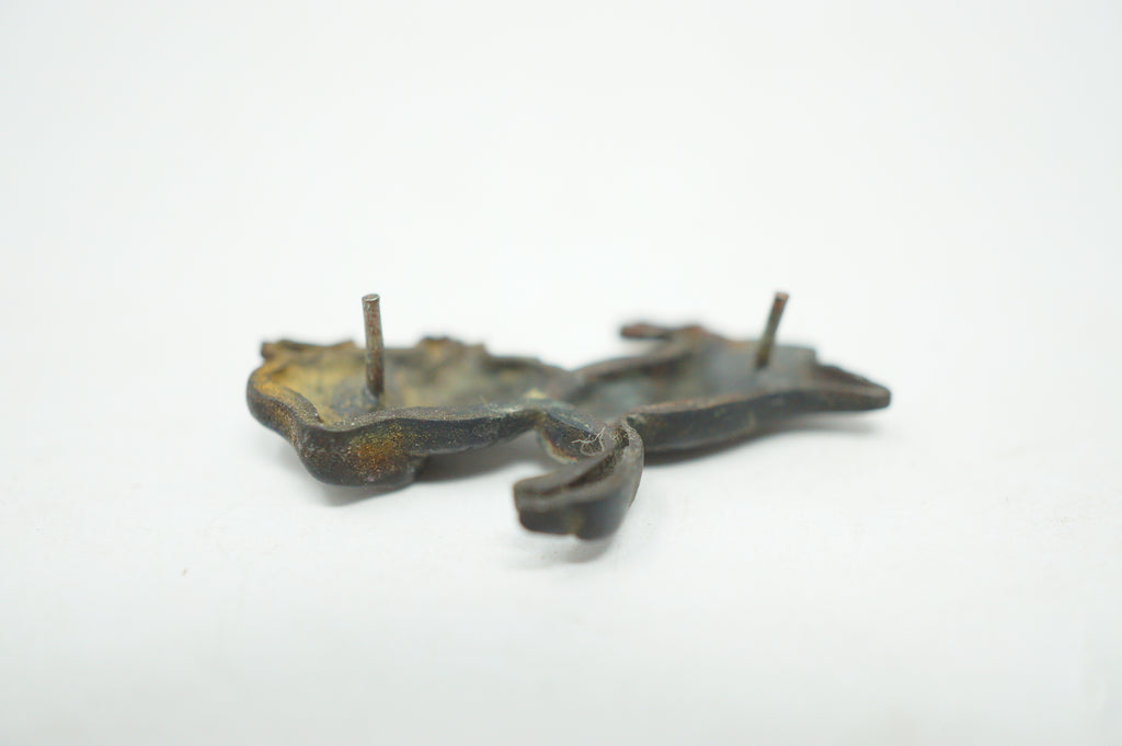 Japanischer Mae-Kanagu für Tabakbeutel, Frontbeschlag im Enten-Design, Original aus Japan 0310F19