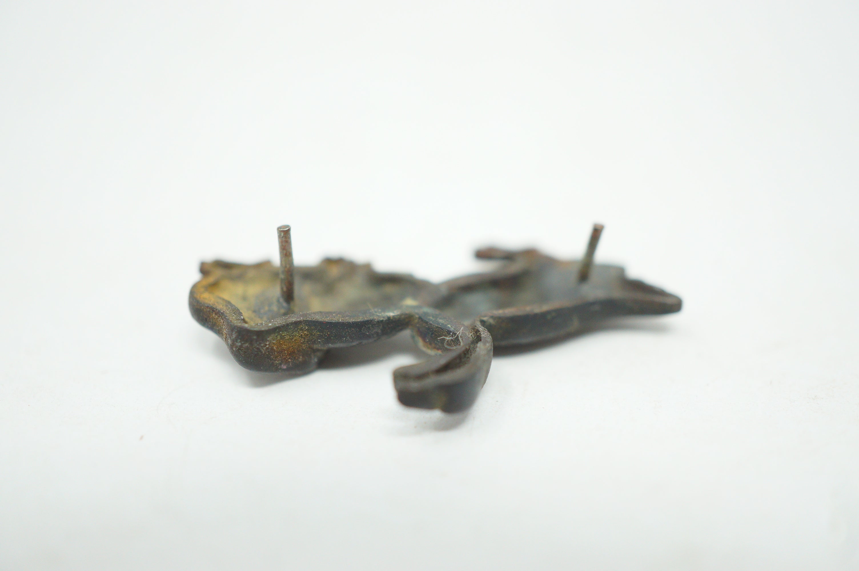 Japanischer Mae-Kanagu für Tabakbeutel, Frontbeschlag im Enten-Design, Original aus Japan 0310F19
