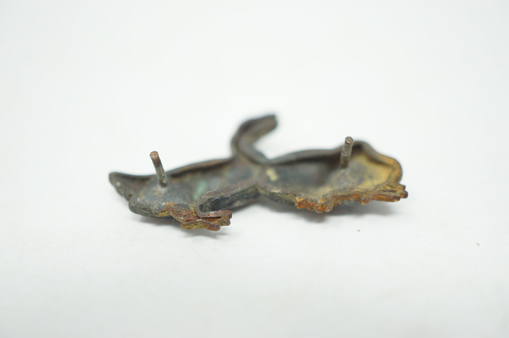 Japanischer Mae-Kanagu für Tabakbeutel, Frontbeschlag im Enten-Design, Original aus Japan 0310F19