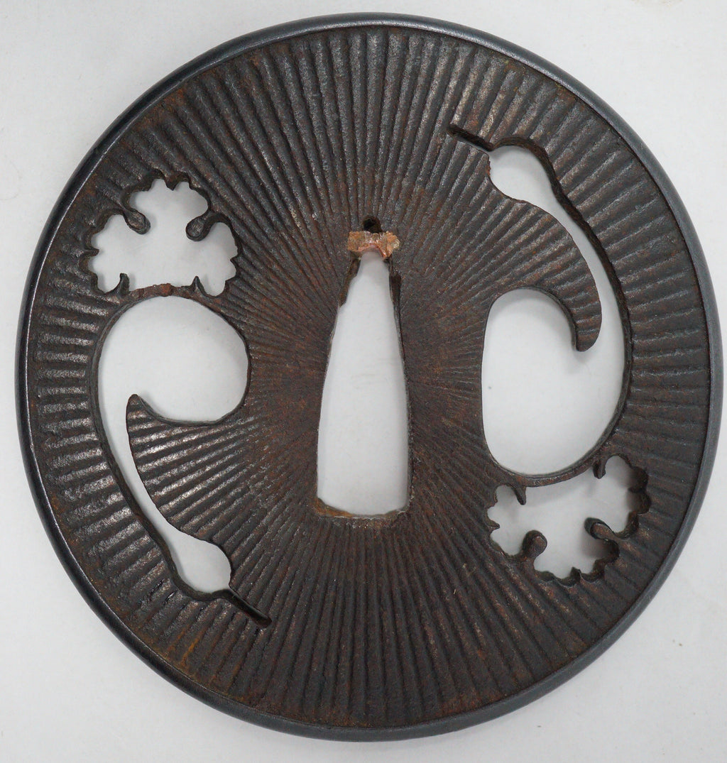 Japanese Iron Tsuba Guard for Katana or Wakizashi Sword from Japan 0228E19
