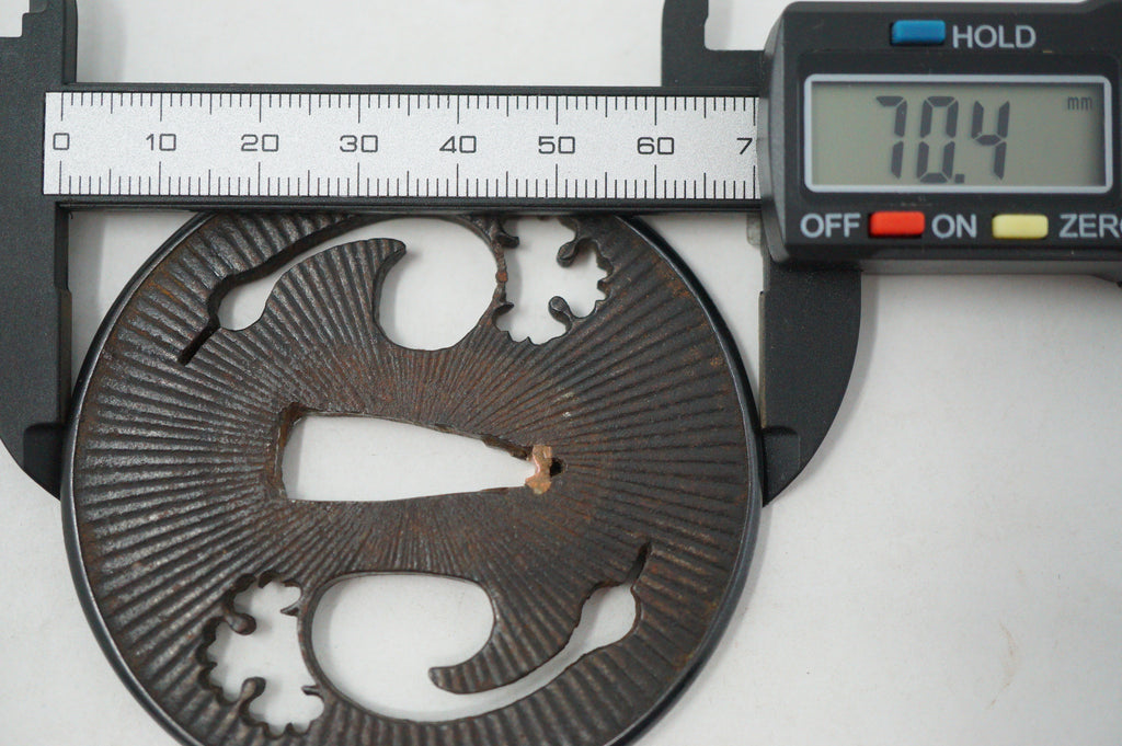 Japanese Iron Tsuba Guard for Katana or Wakizashi Sword from Japan 0228E19