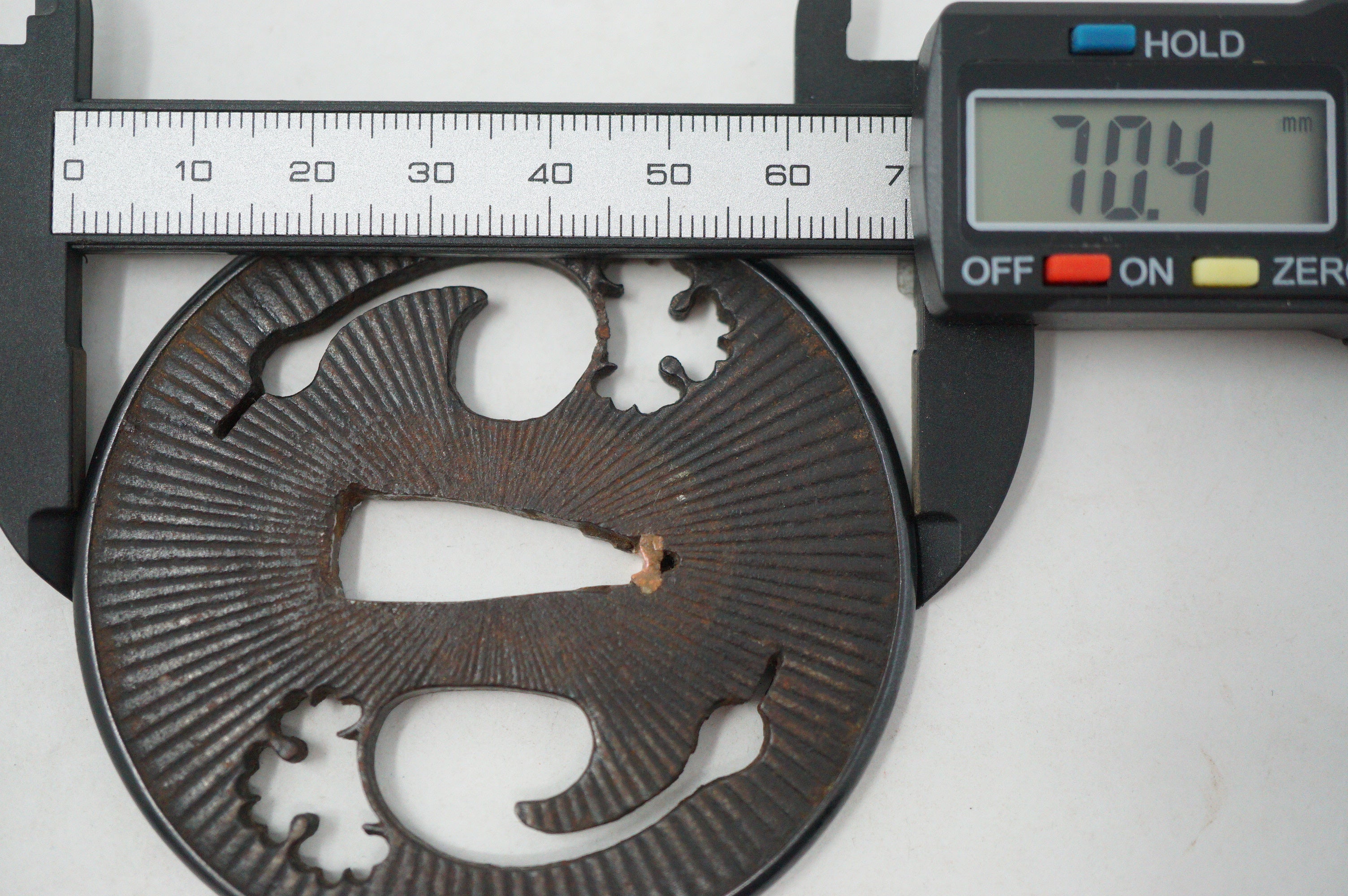 Japanese Iron Tsuba Guard for Katana or Wakizashi Sword from Japan 0228E19