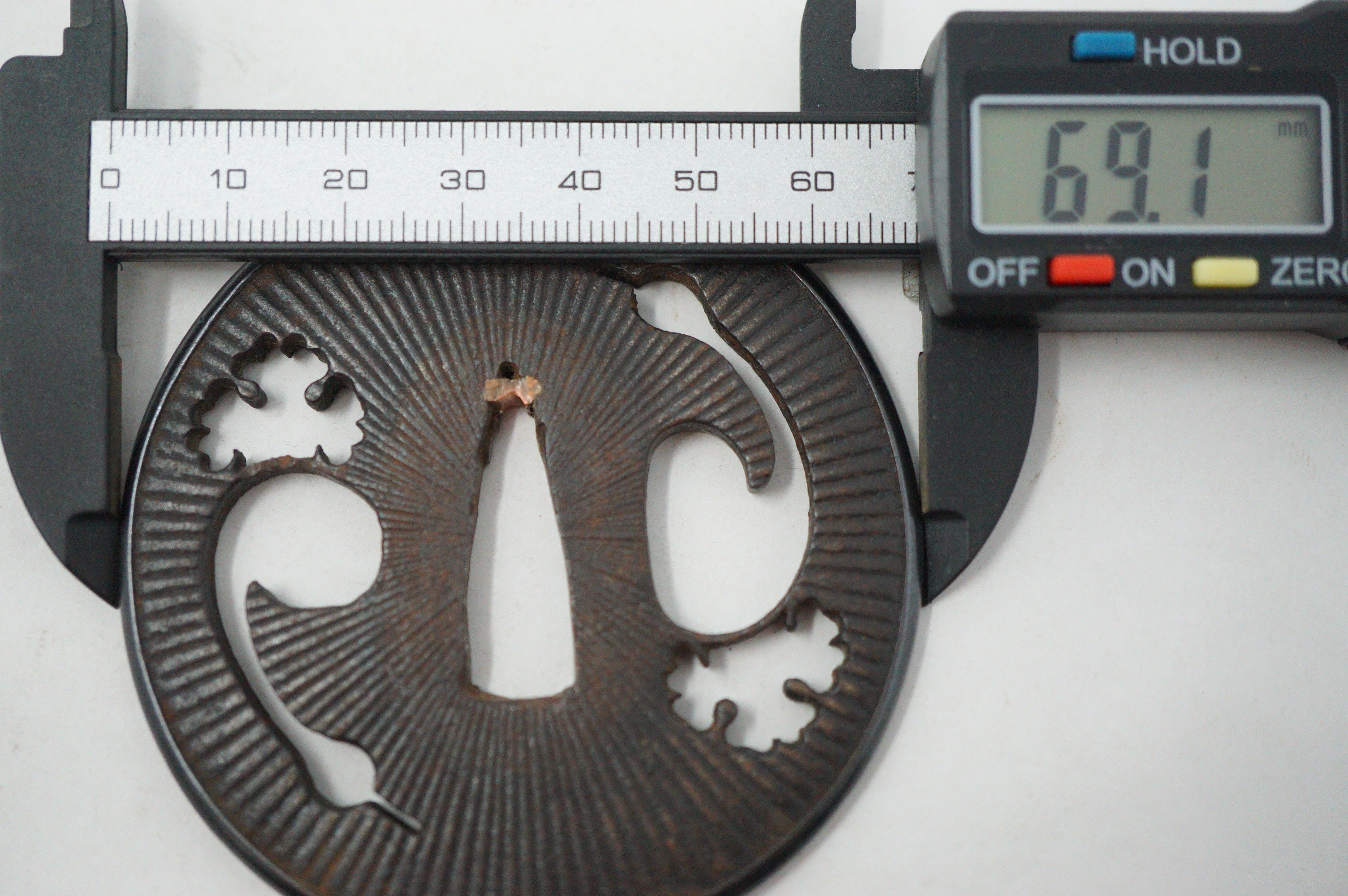 Japanese Iron Tsuba Guard for Katana or Wakizashi Sword from Japan 0228E19