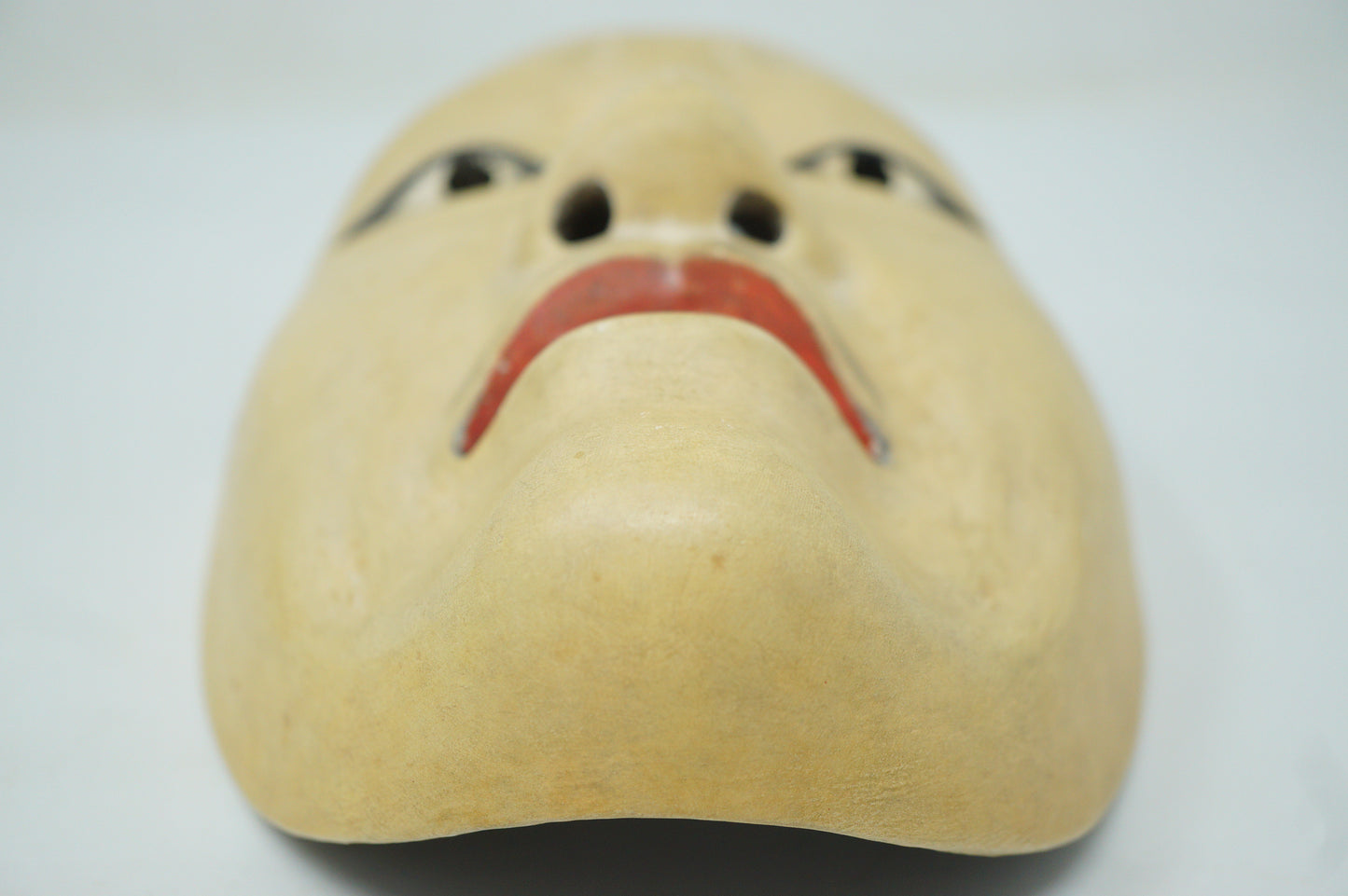 Japanese Wooden Noh Theater Mask Heita - Style in Quality Silk Bag from Japan 0106F1