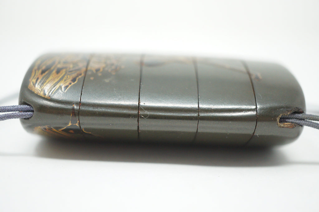 Antique Japanese Lacquer Inro Sagemono Storage Box Signed Gold Maki-e Kao Art 0615G1