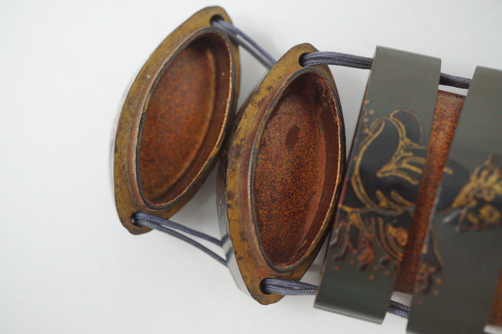 Antique Japanese Lacquer Inro Sagemono Storage Box Signed Gold Maki-e Kao Art 0615G1