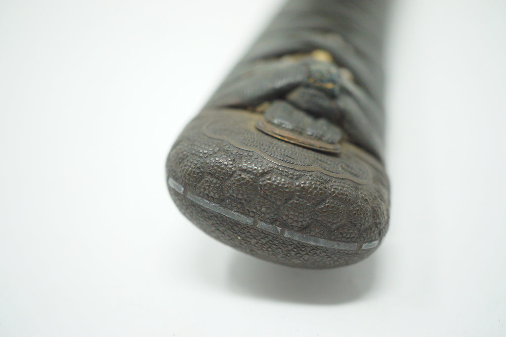 Antique Edo Period Japanese Katana Tsuka High-Grade Gold Inlay Tiger Menuki Sword Handle 0623G1