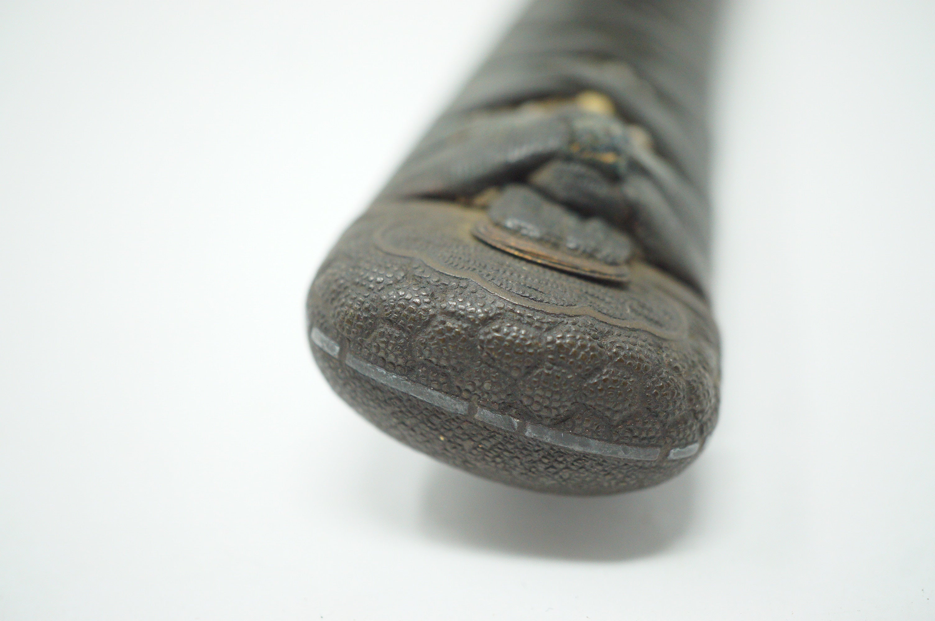 Antique Edo Period Japanese Katana Tsuka High-Grade Gold Inlay Tiger Menuki Sword Handle 0623G1