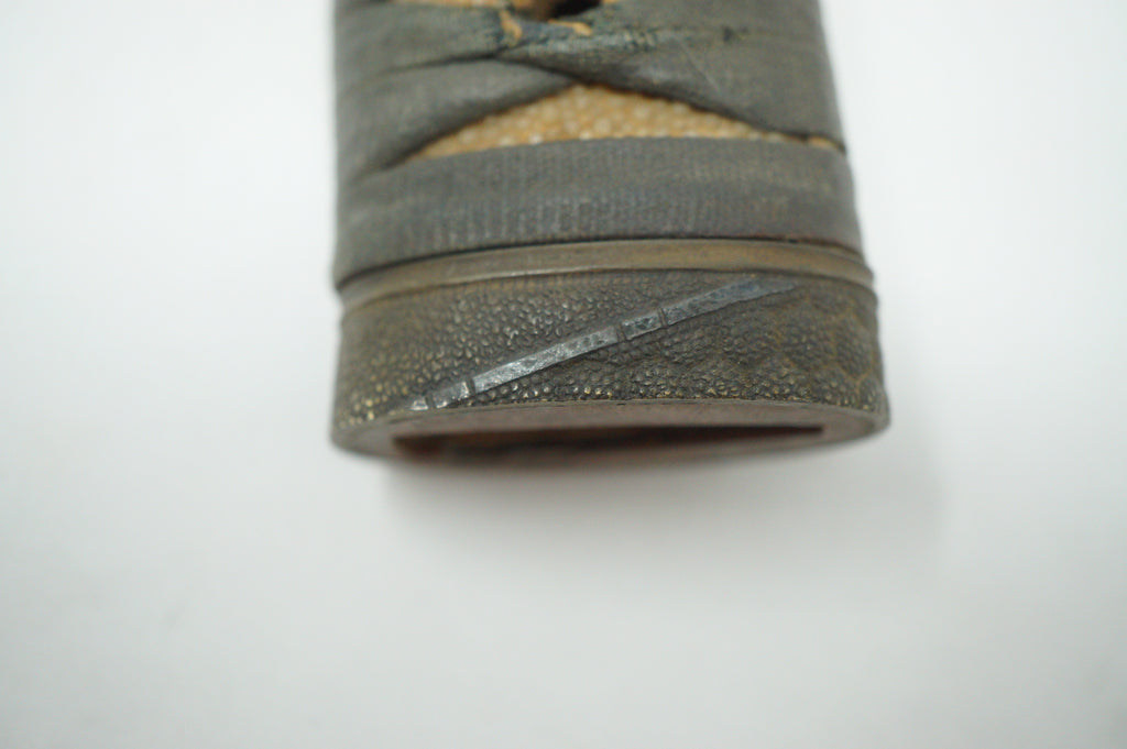 Antique Edo Period Japanese Katana Tsuka High-Grade Gold Inlay Tiger Menuki Sword Handle 0623G1