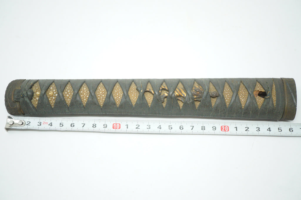 Antique Edo Period Japanese Katana Tsuka High-Grade Gold Inlay Tiger Menuki Sword Handle 0623G1