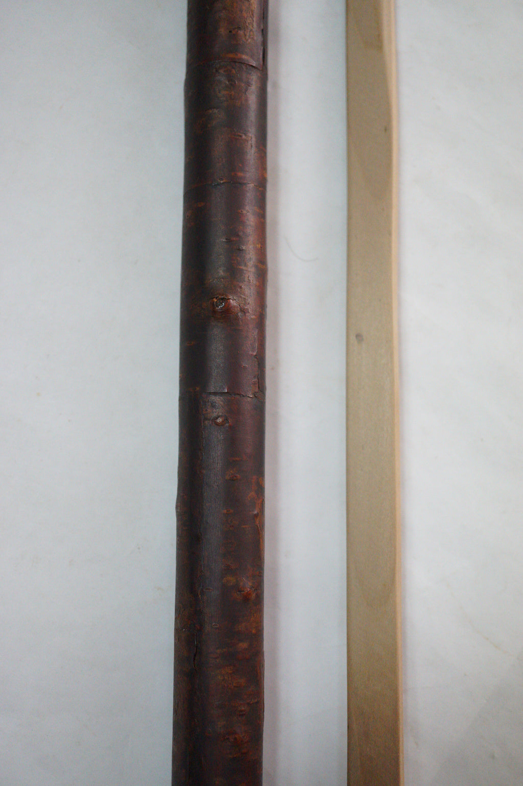 Japanese Antique Meiji Shikomizue Walking Stick Cherry Bark Wood with hidden Blade 1002G1