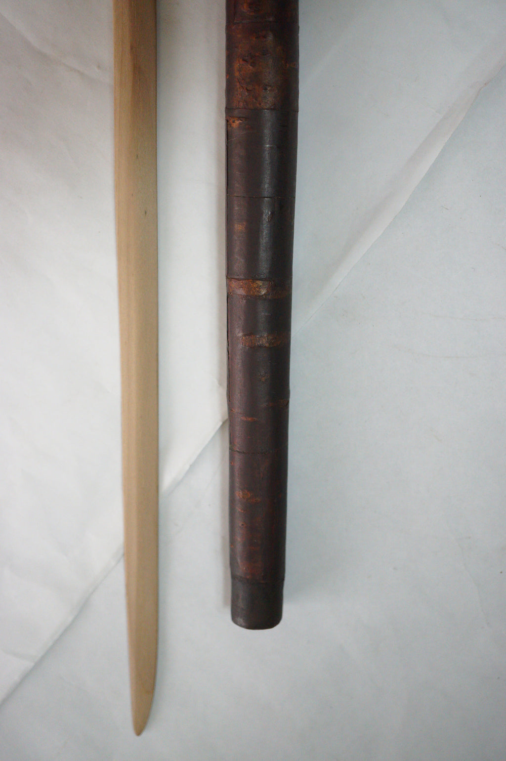 Japanese Antique Meiji Shikomizue Walking Stick Cherry Bark Wood with hidden Blade 1002G1