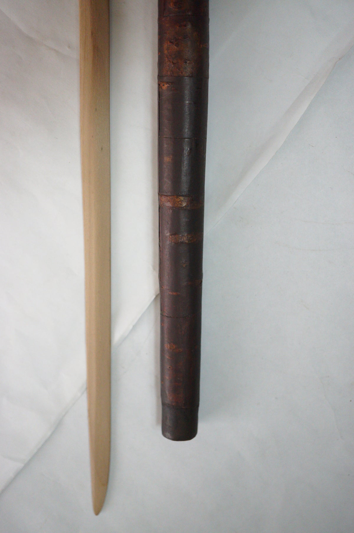 Japanese Antique Meiji Shikomizue Walking Stick Cherry Bark Wood with hidden Blade 1002G1