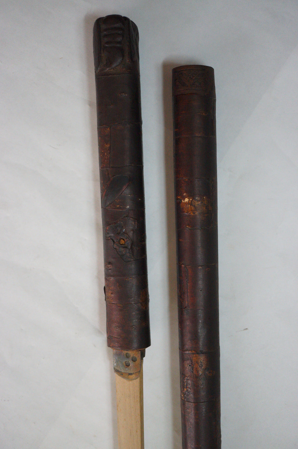 Japanese Antique Meiji Shikomizue Walking Stick Cherry Bark Wood with hidden Blade 1002G1