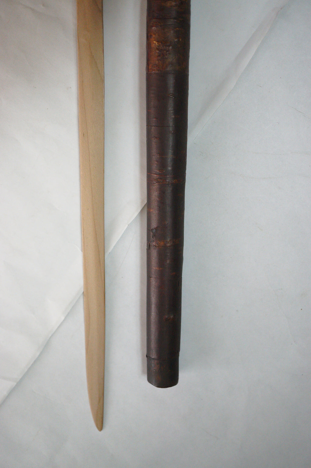 Japanese Antique Meiji Shikomizue Walking Stick Cherry Bark Wood with hidden Blade 1002G1