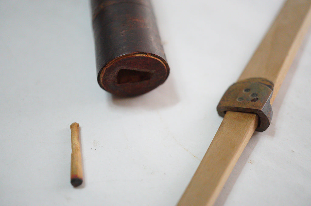 Japanese Antique Meiji Shikomizue Walking Stick Cherry Bark Wood with hidden Blade 1002G1
