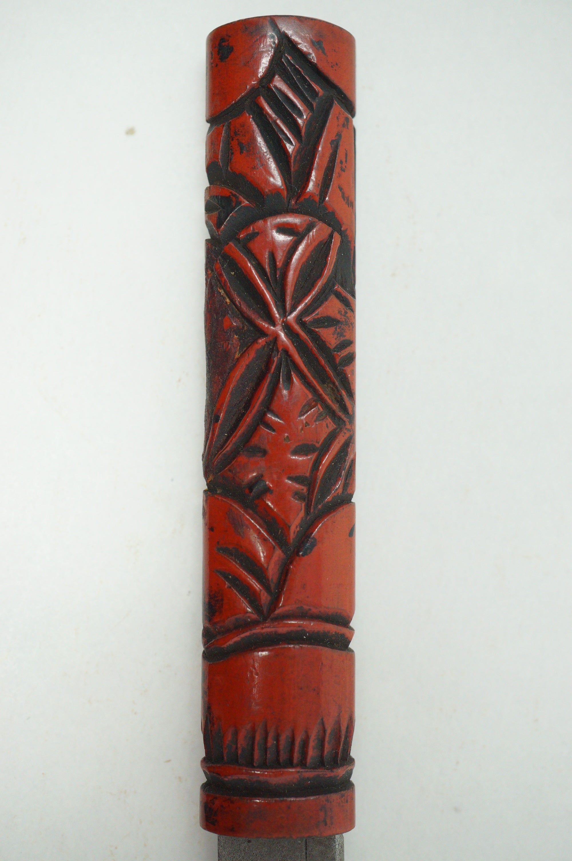 Japanese Kozuka Knife with Signed Blade & Wooden Handle Antique Original from Japan 1226F1