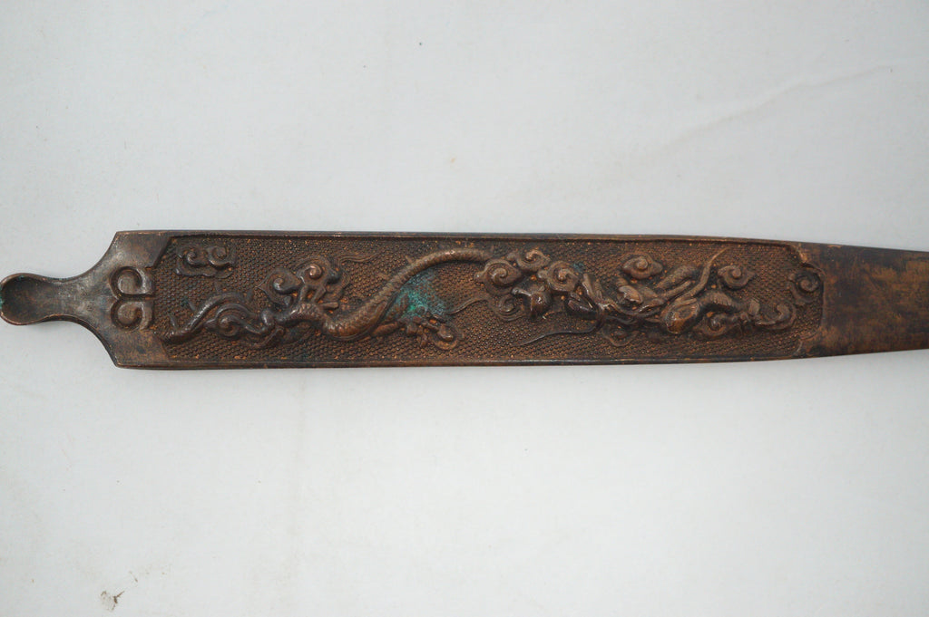 Antique Japanese Kogai-Knife made of copper with Dragon design from Japan 1030D1