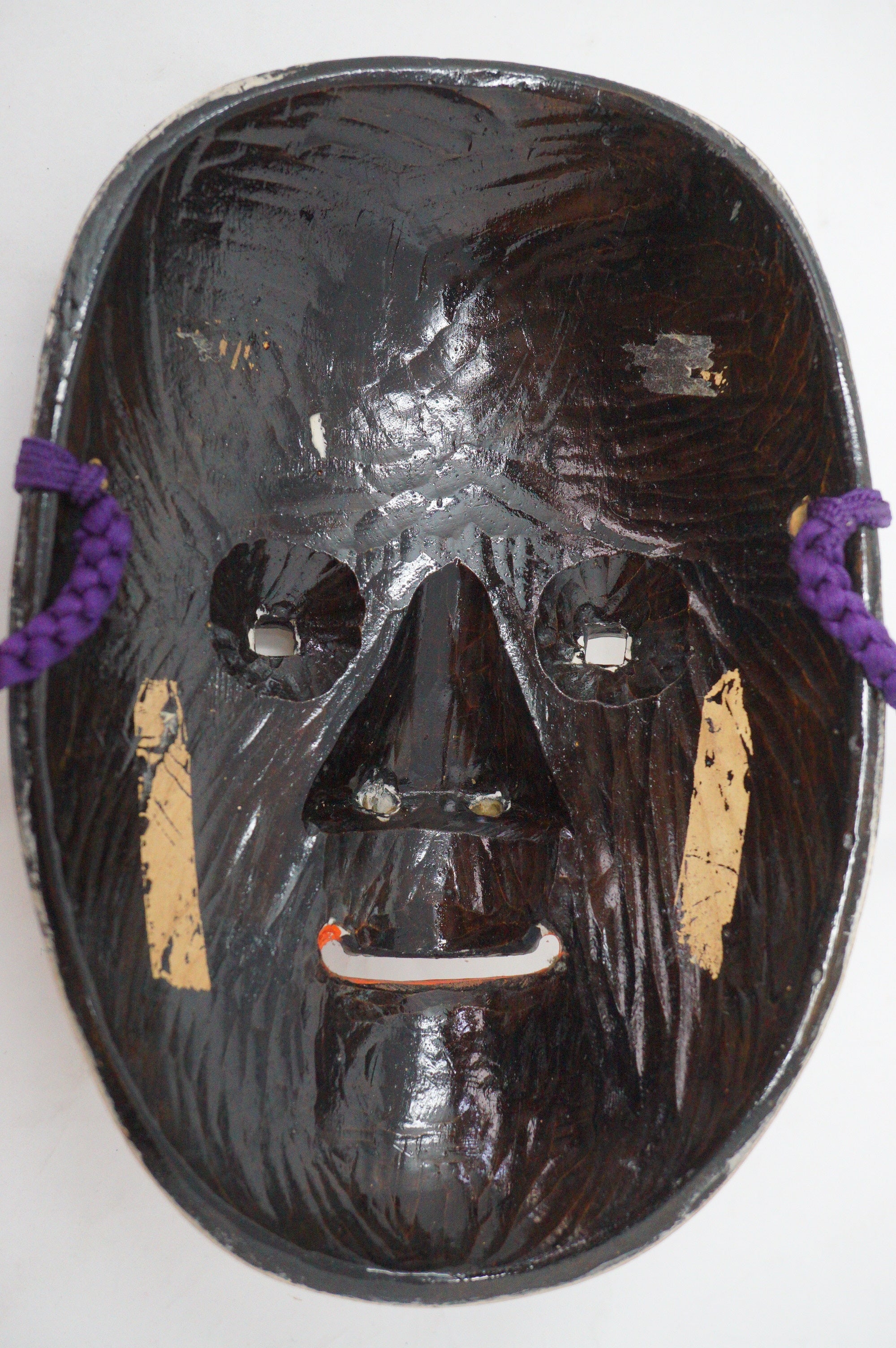 Japanische Noh-Theater-Maske im Fukai-Stil aus Holz &amp; Original aus Japan 1101D1