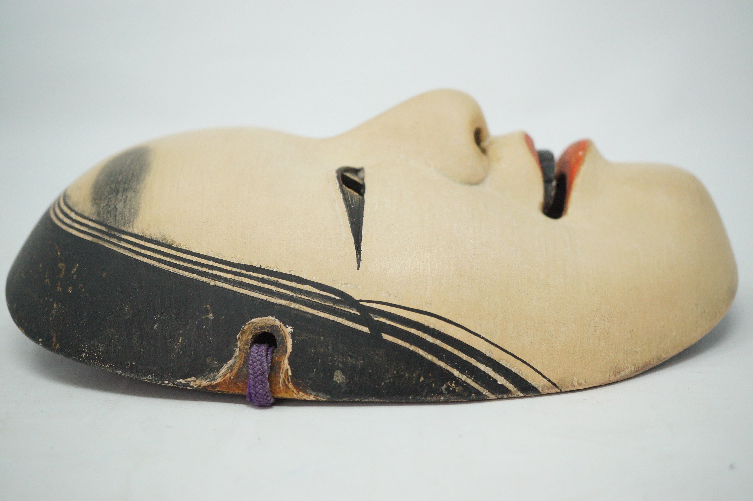 Japanische Noh-Theater-Maske im Fukai-Stil aus Holz &amp; Original aus Japan 1101D1
